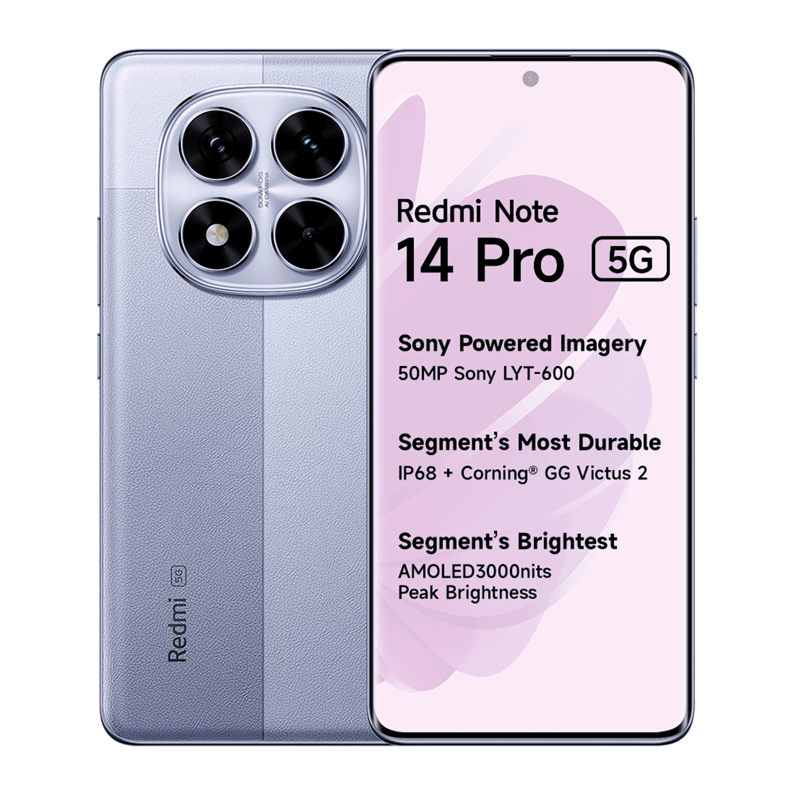 Redmi Note 14 Pro 5G (8GB RAM, 128GB, Phantom Purple)