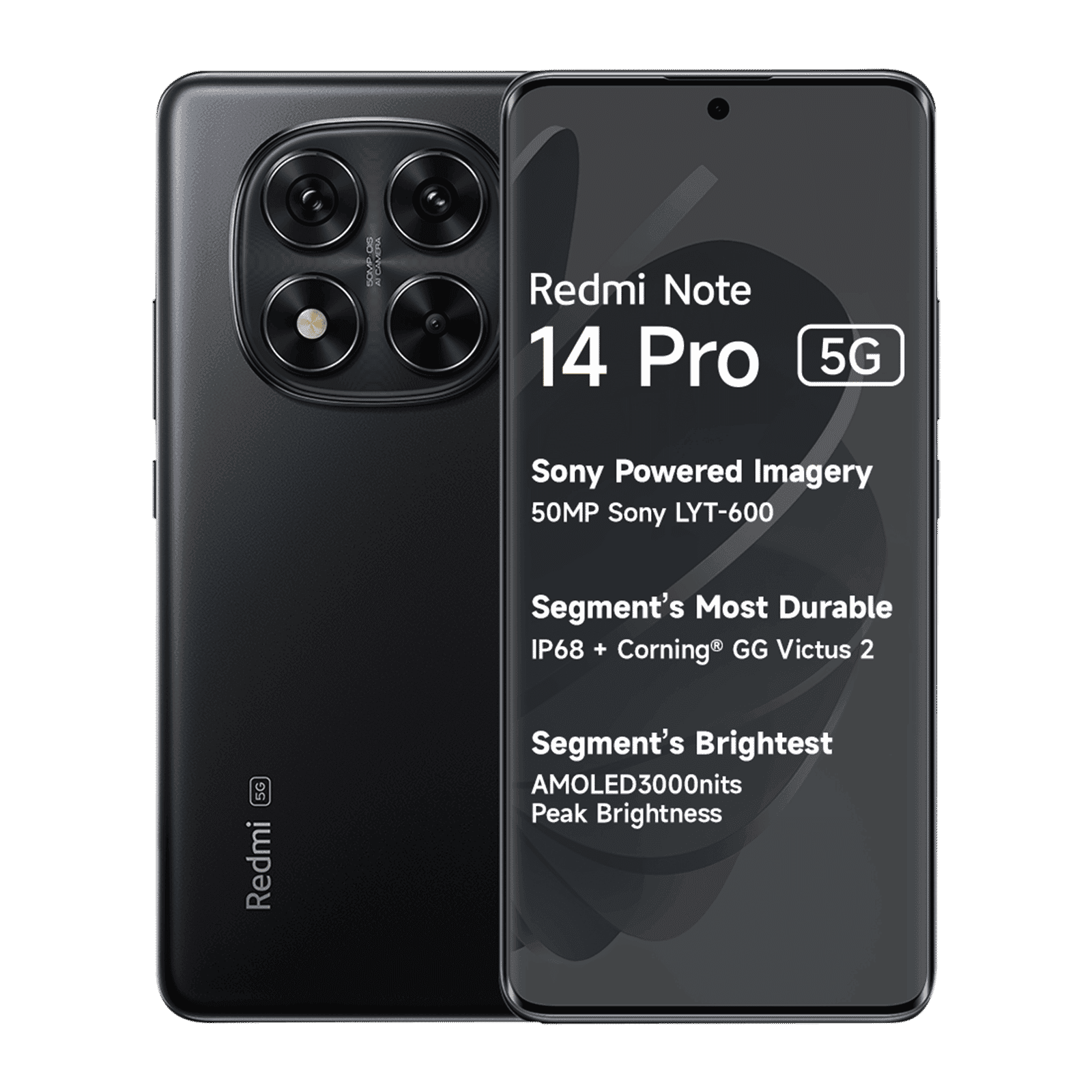 Redmi Note 14 Pro 5G (8GB RAM, 128GB, Titan Black)