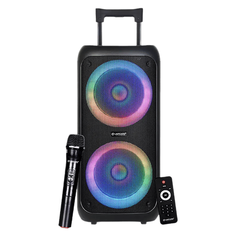 LAPCARE LAPSONIC III 50W Portable Bluetooth Speaker (Built-in FM Radio, Stereo Channel, Black)