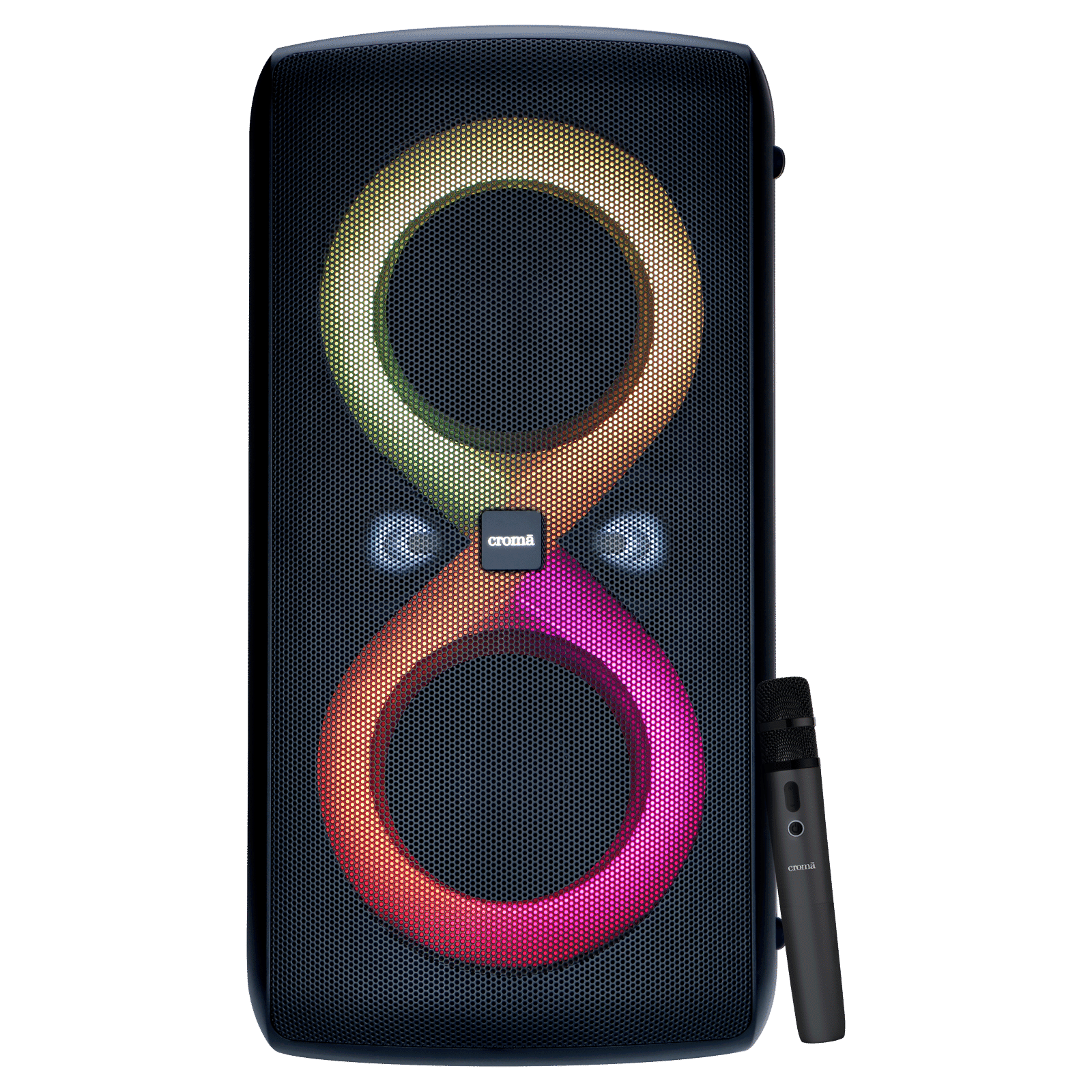 Croma 200W Bluetooth Party Speaker with UHF Mic (6000mAh Power Bank, Black)