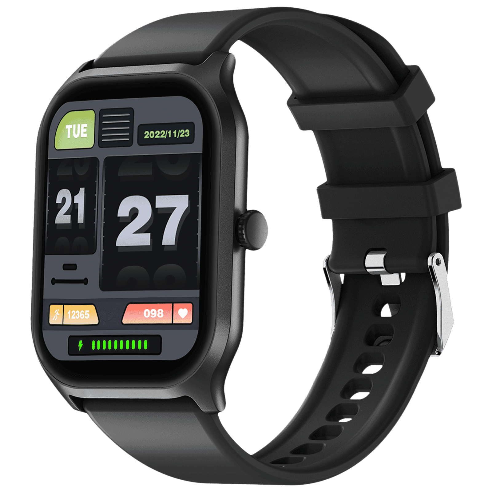 FIRE-BOLTT Hunter Smartwatch with Bluetooth Calling (51mm HD Display, IP67 Water Resistant, Black Strap)