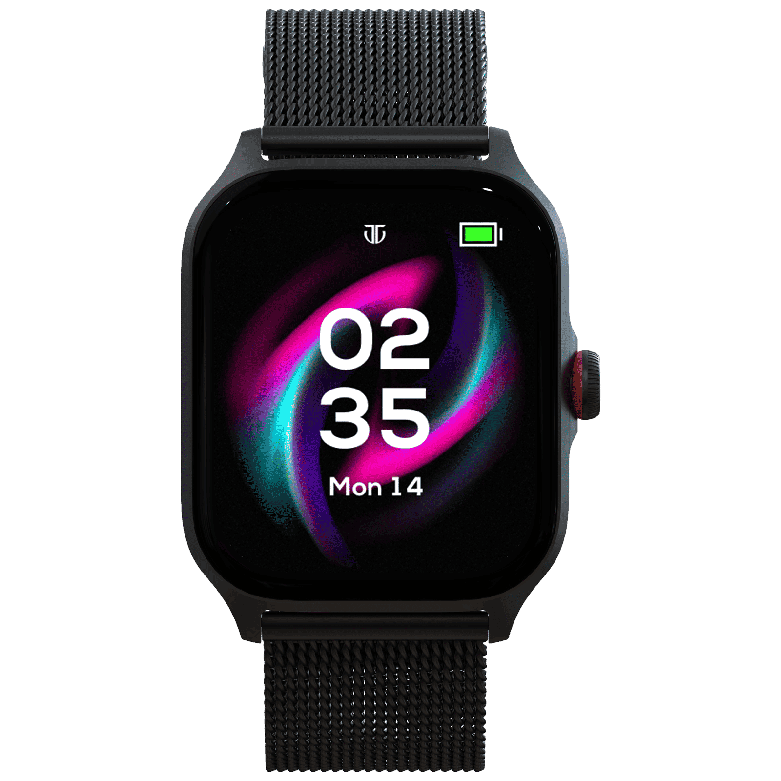 TITAN Zeal Smartwatch with Bluetooth Calling (46.9mm AMOLED Display, IP68 Water Resistant, Black Mesh Strap)