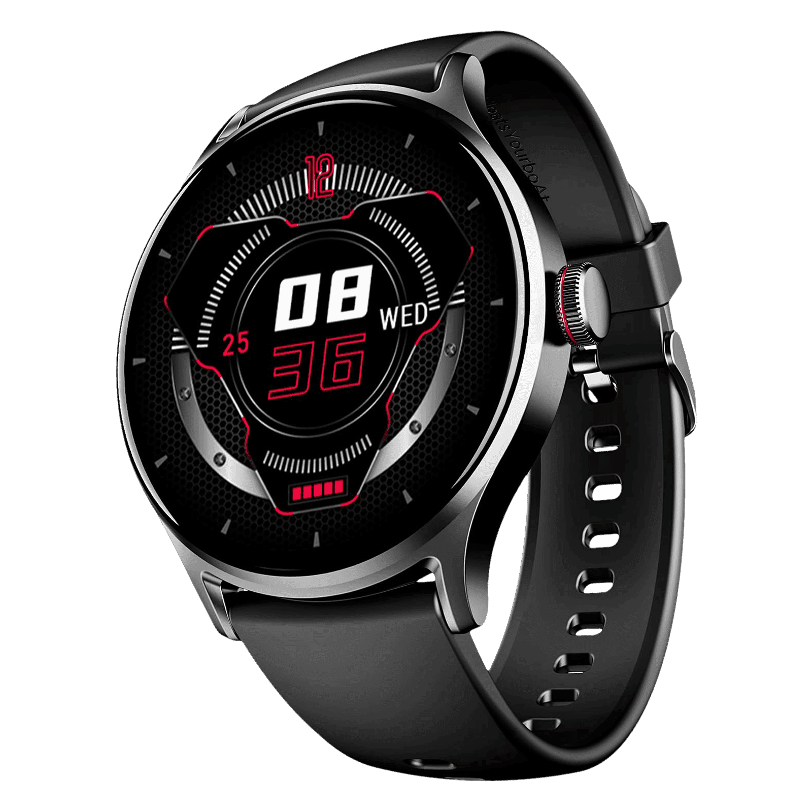 boAt Lunar Vista Smartwatch with Bluetooth Calling (38.6mm HD Display, IP68 Sweat Resistant, Active Black Strap)