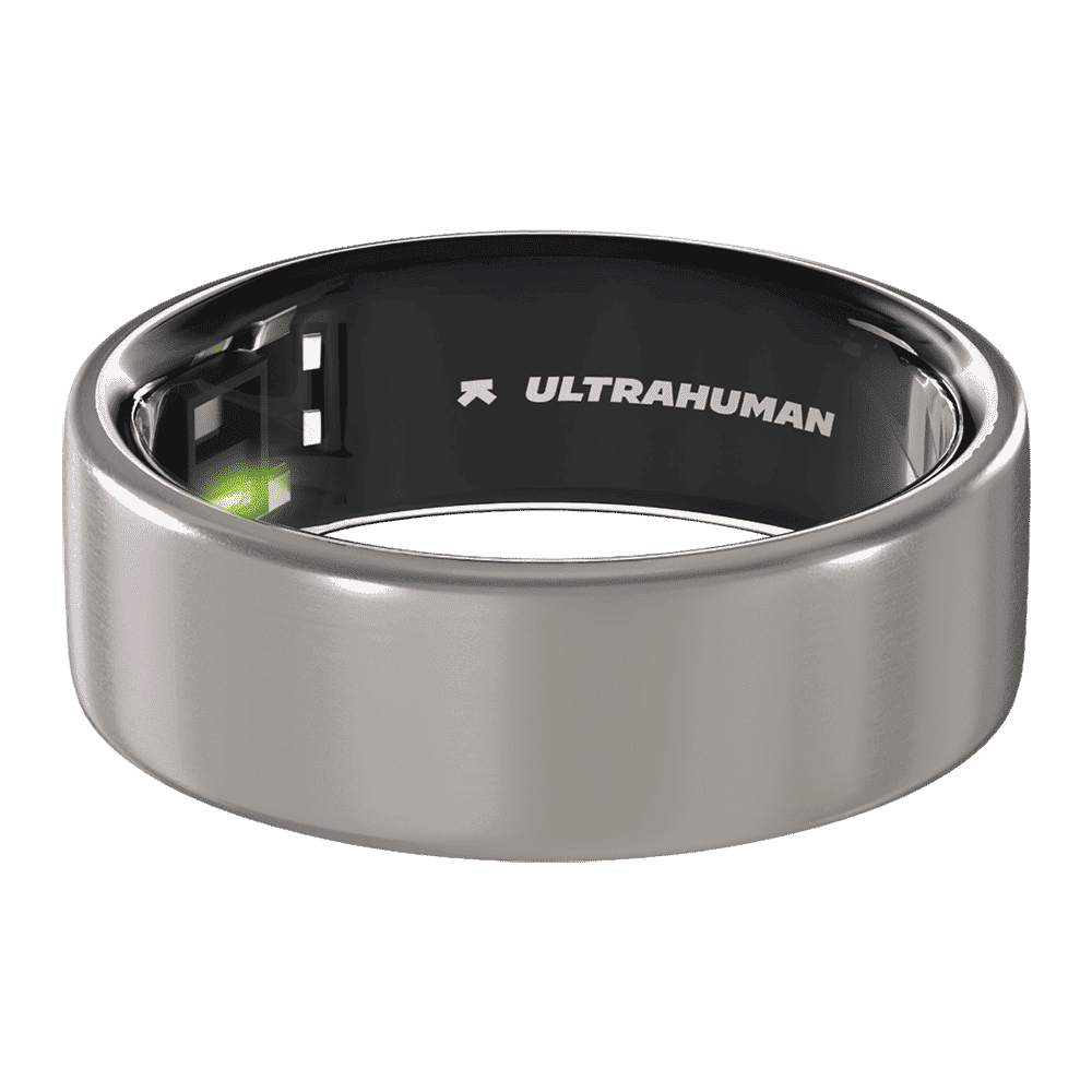 Ultrahuman Ring Air Smart Ring with Activity Tracker (Size 7, Upto 100 Meter Water Resistant, Raw Titanium)