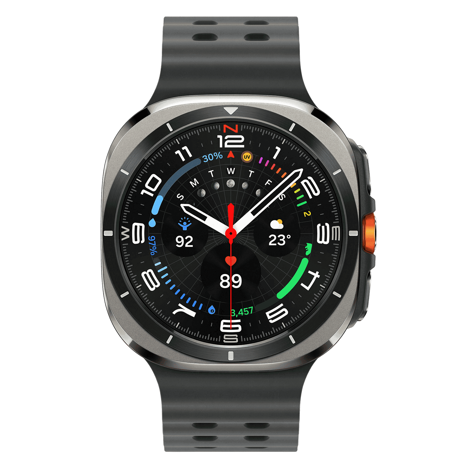 SAMSUNG Galaxy Watch Ultra Wi-Fi+4G SIM Wear OS Smartwatch (37.3mm Super AMOLED Display, 3nm Processor, Dual-Frequency GPS, Dark Gray Strap)