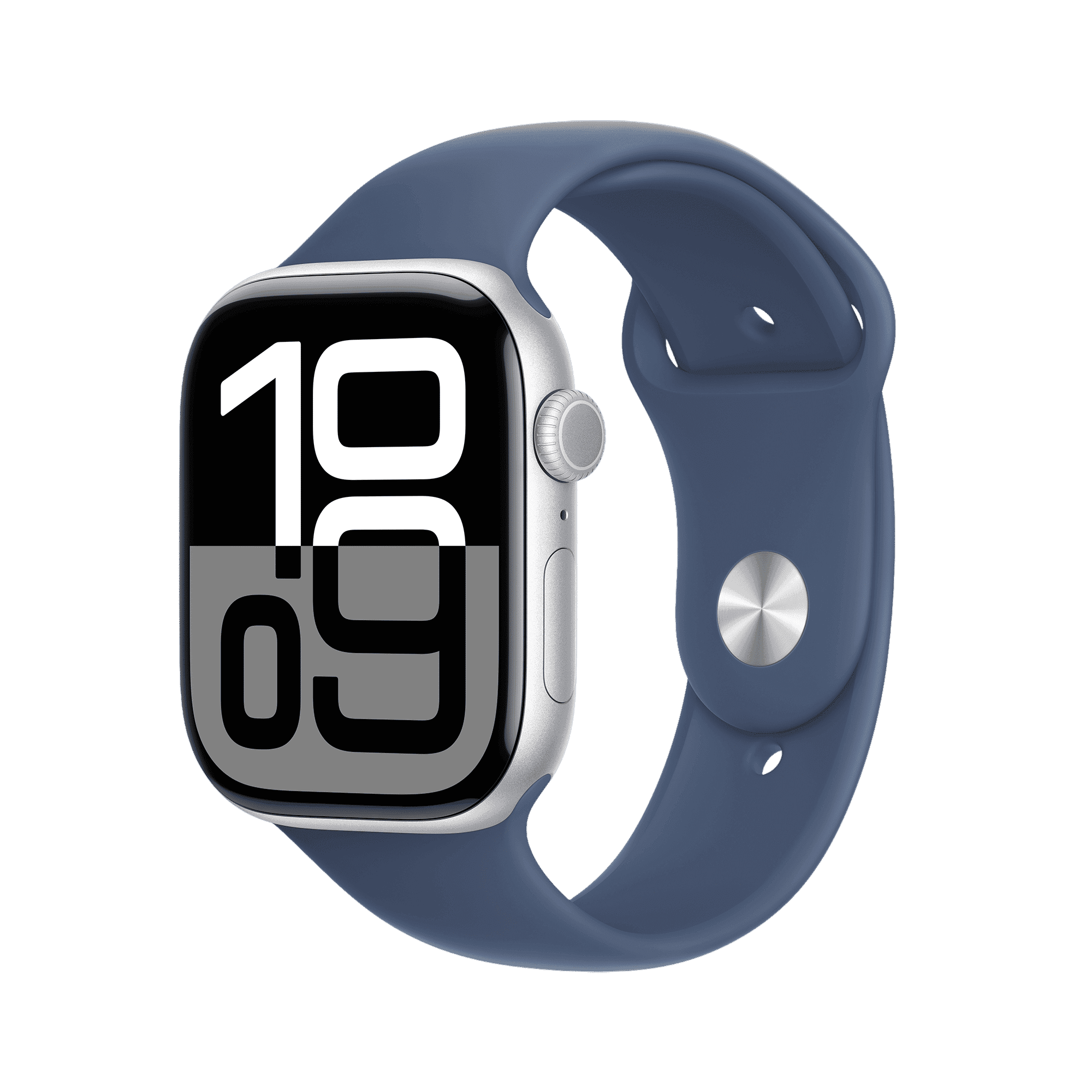 Apple Watch Series 10 GPS with Sport Band - M/L (46mm Retina LTPO3 OLED Display, Silver Aluminium Case)