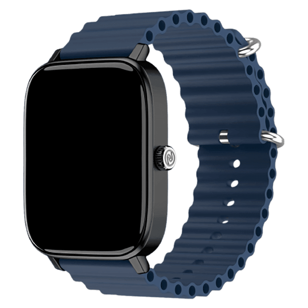 noise Ripple Silicon Strap for noise ColorFit, Mettalix, Noisefit, Force Plus & Endeavour (22mm) (Sweat Resistant, Dark Blue)