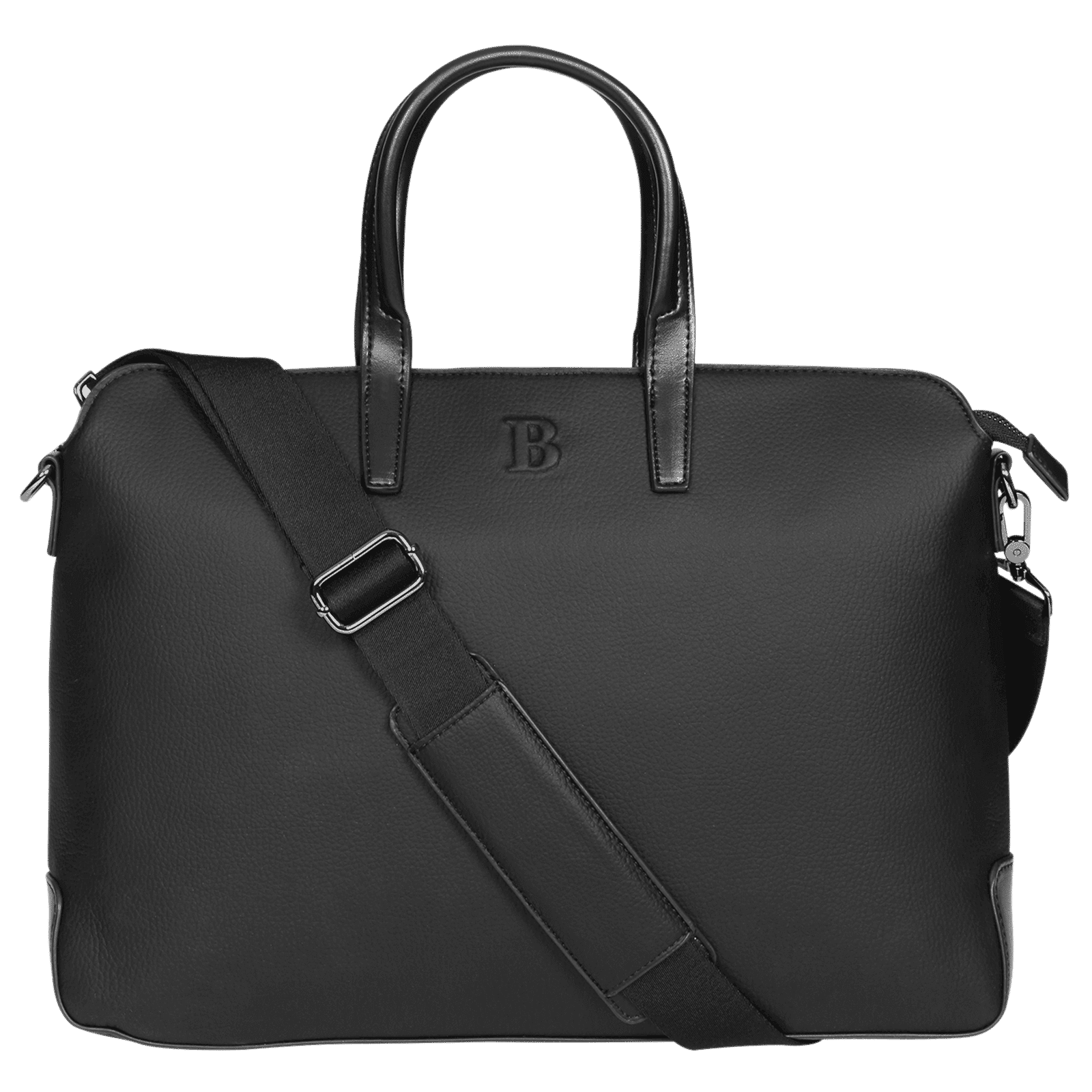 BESTTO PU Leather Laptop Messenger Bag for 16 Inch Laptop (13.8 L, Adjustable Shoulder Strap, Black)