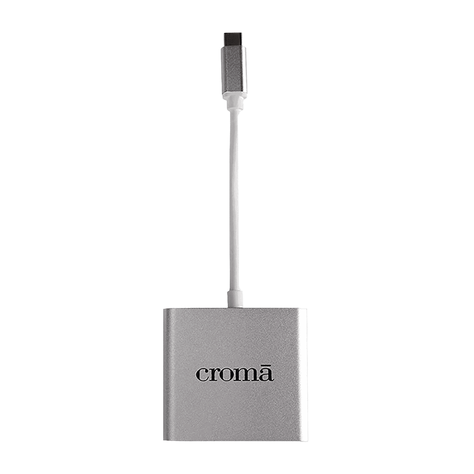 Croma USB 3.0 Type C to USB 2.0 Type A, USB 3.0 Type C, HDMI Type A USB Hub (High-Quality Material, Silver)
