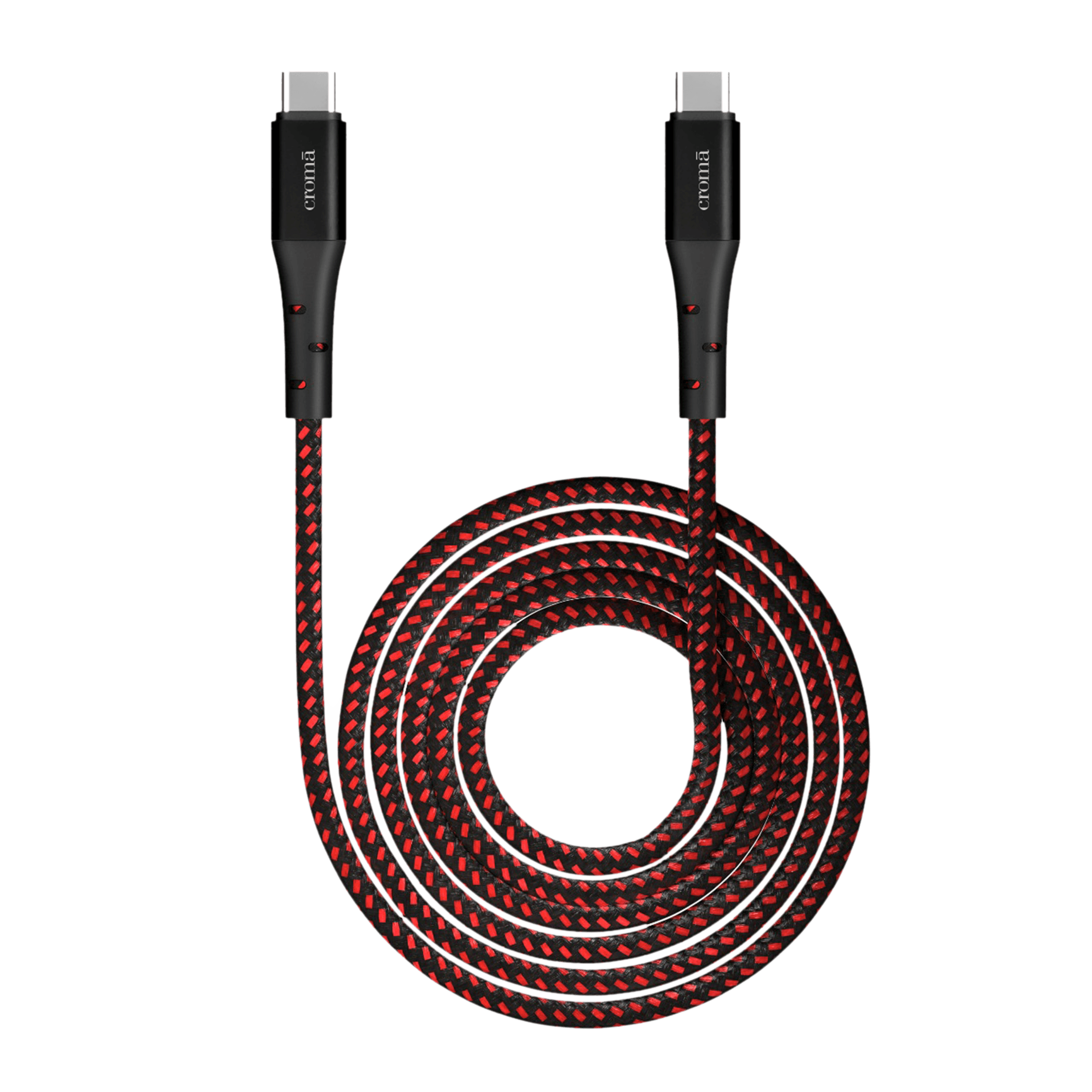 Croma Type C to Type C 6.6 Feet (2M) Cable (Apple Compatible, Red)