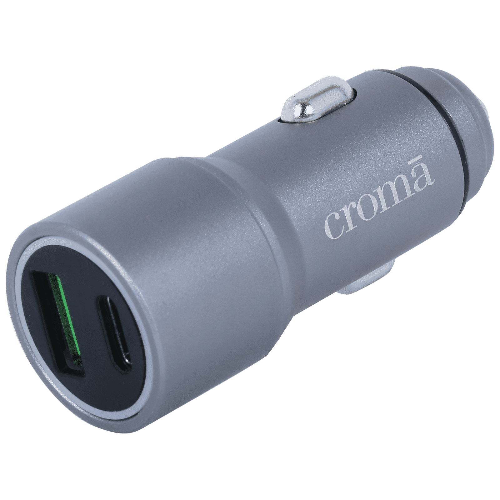 Croma 38 Watts Type A and Type C 2-Port Car Charger (Quick Charge 3.0, Grey)