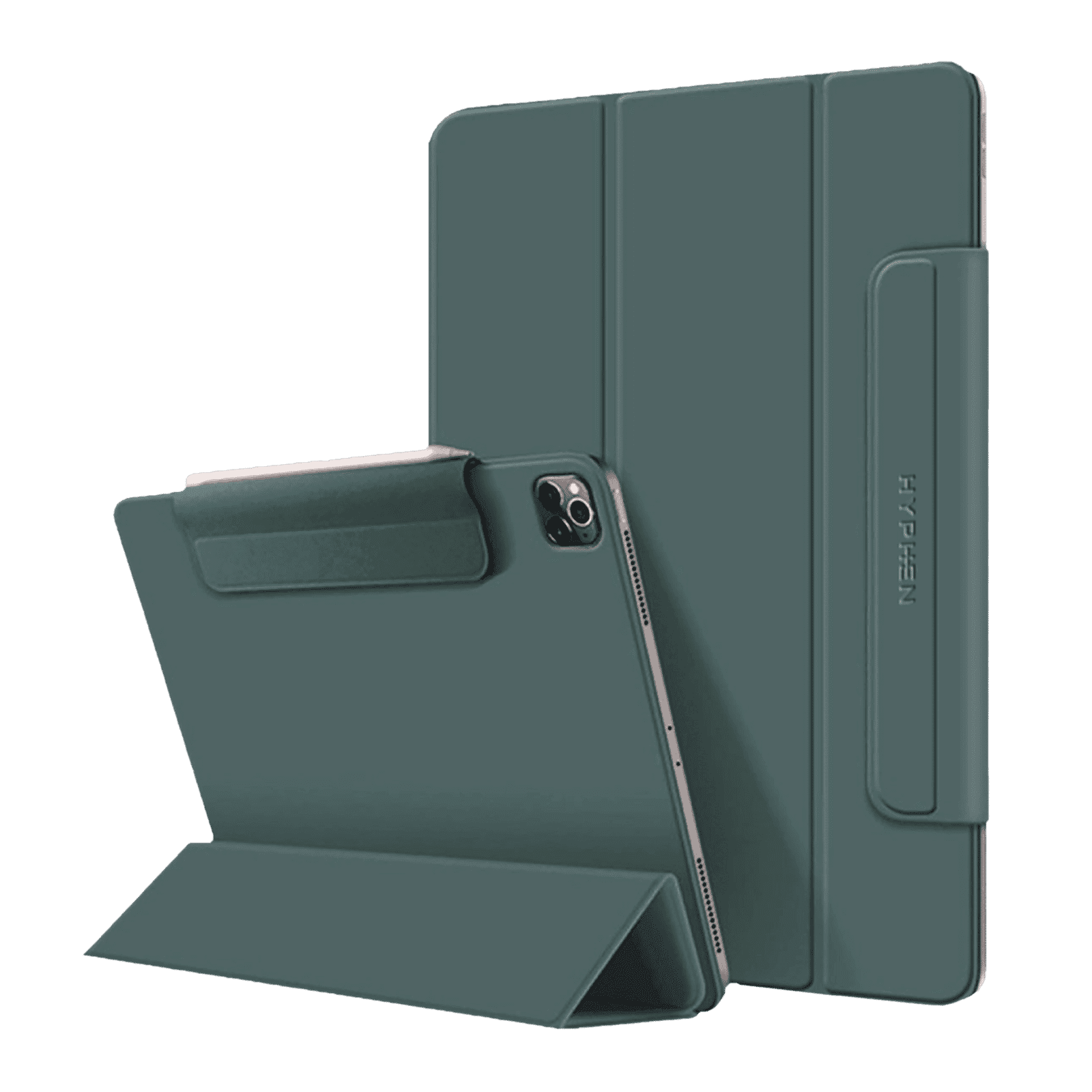 Hyphen VERSO Polyurethane Folio Case for Apple iPad Pro 12.9 Inch (3rd, 4th & 5th Gen) (Built-in Magnet, Midnight Green)