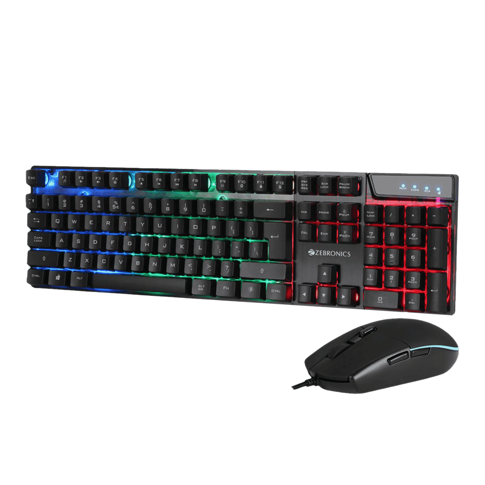 ZEBRONICS ZEB-War Wired Gaming Keyboard & Mouse Combo (104 Keys, 3200 DPI Adjustable, Advanced Optical Sensor Technology, Black)