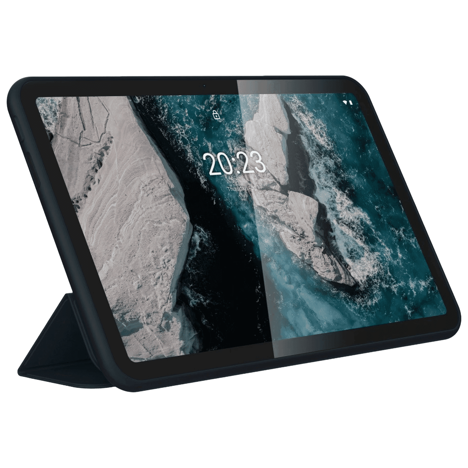 NOKIA CT20 Premium Artificial Leather Flip Cover for NOKIA Tab T20 (Sleep & Wake Functions, Black)