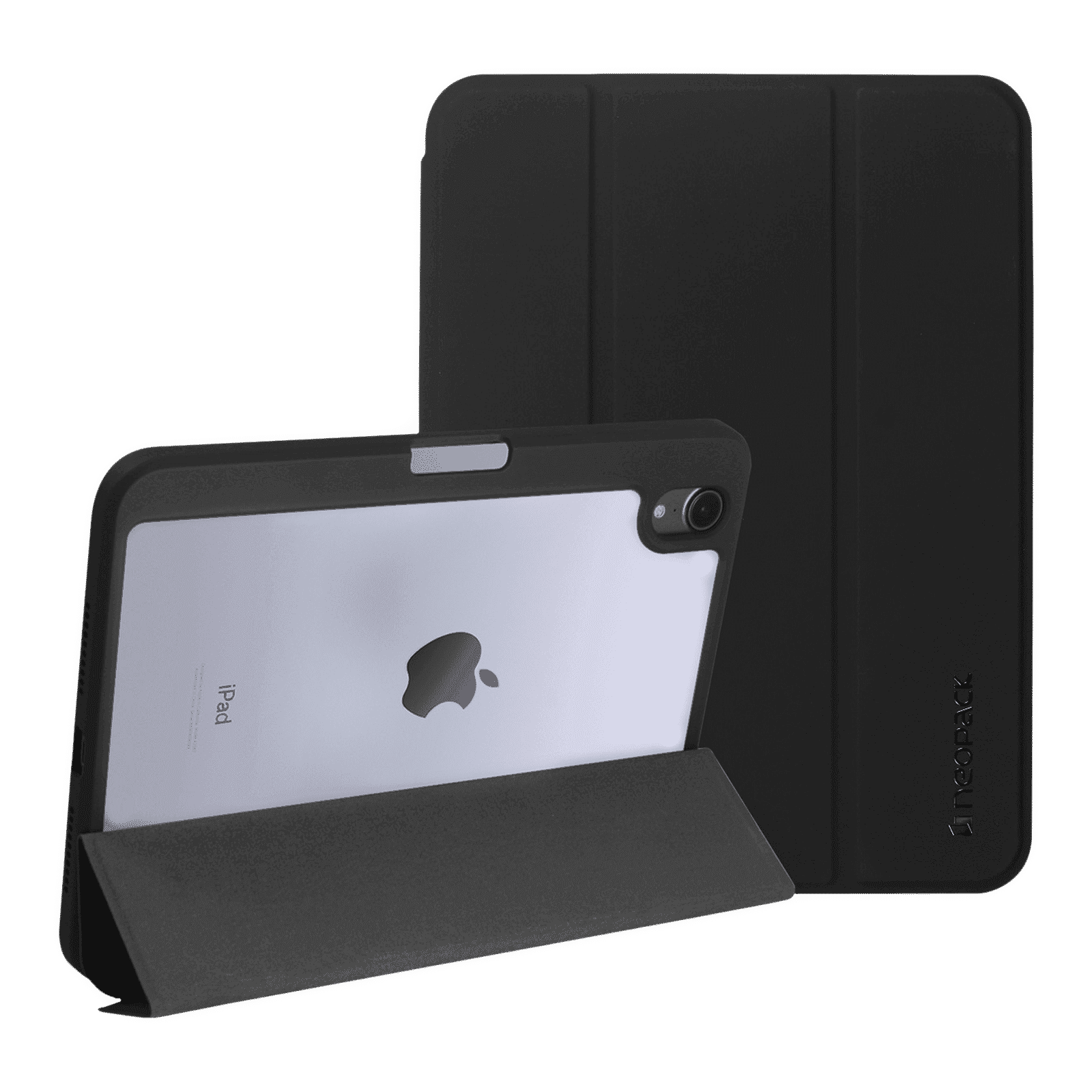 Neopack Delta TPU Flip Cover for Apple iPad (All Gen) (With Pencil Holder, Black)