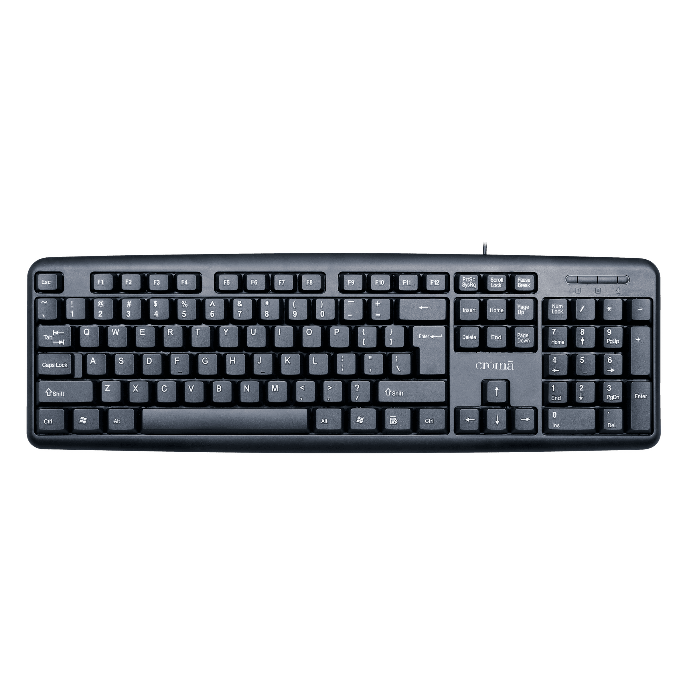 Croma Wired Keyboard with Silent Keys (Robust Design, Black)