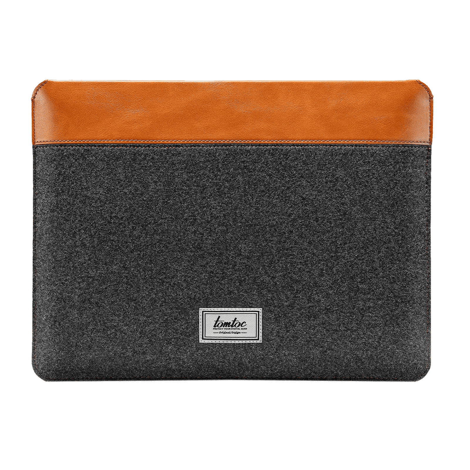 tomtoc Vintage Polyurethane Leather Laptop Sleeve for 13, 14 & 16 Inch Laptop (Intelligent Magnet Closure, Grey)
