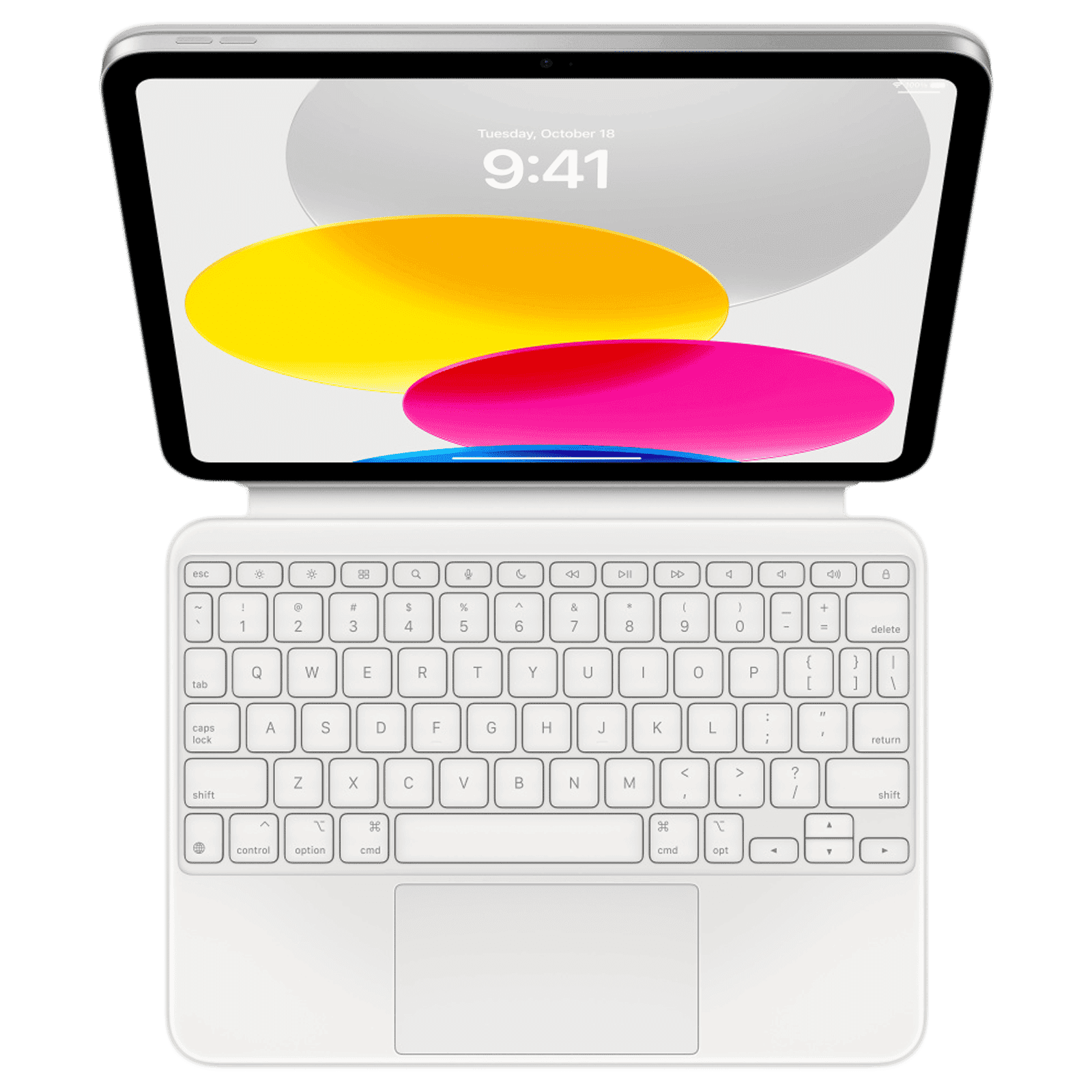 Apple Magic Bluetooth Folio Keyboard for iPad (10th Gen) 10.9 Inch with Touchpad (Multi Touch Gestures, White)