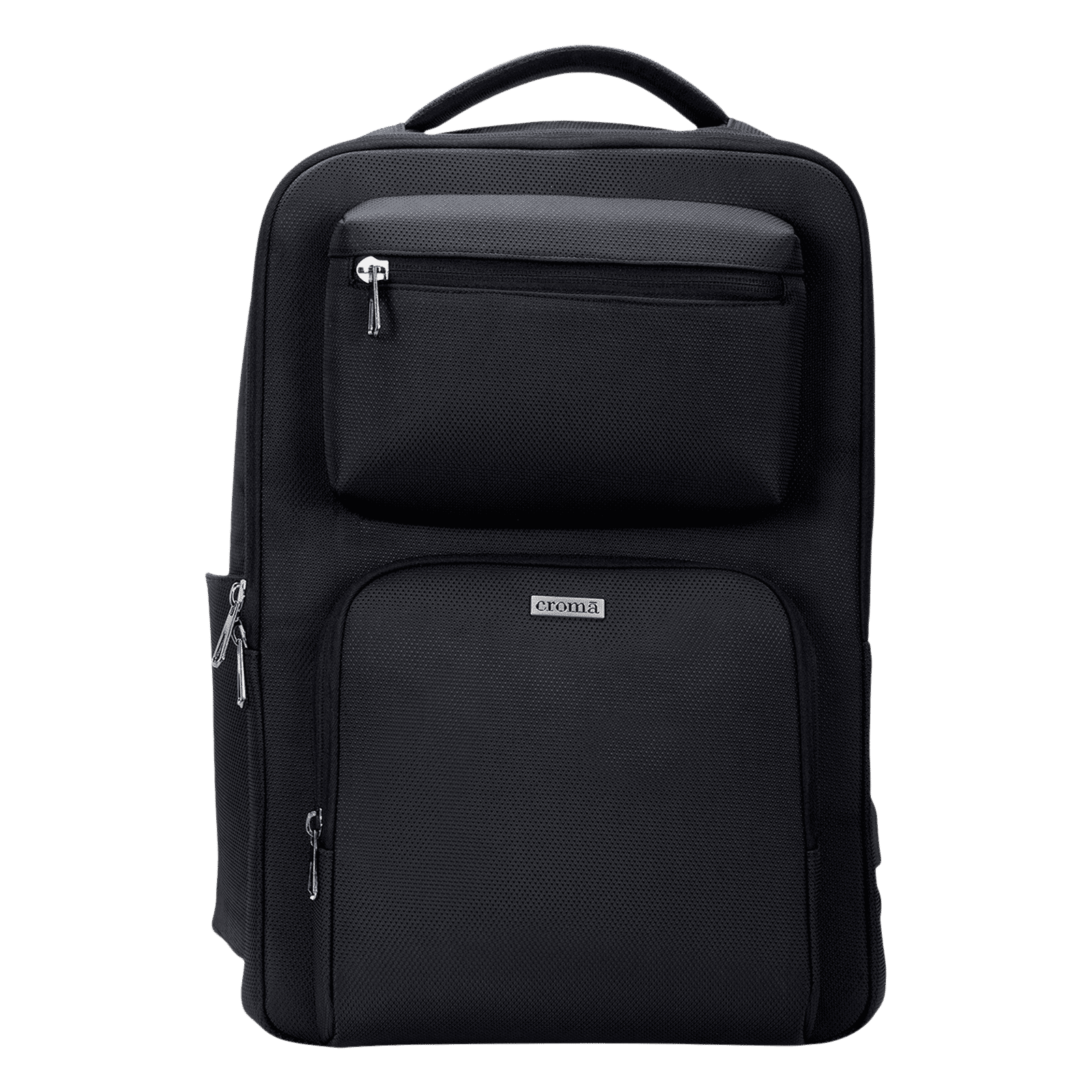 Croma 23 Litres Polyester Fabric Backpack(Anti Theft Compartment, Black)