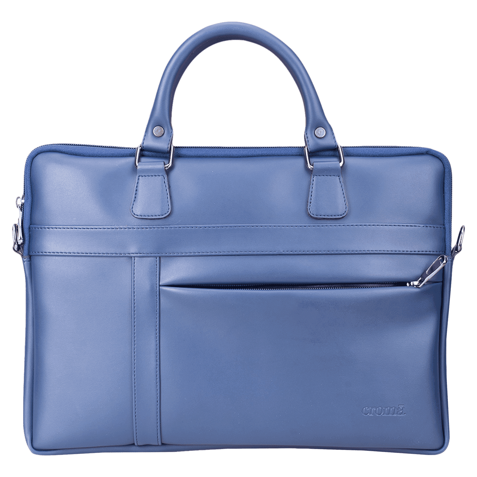Croma Polyurethane Leather Sling Bag for 14 Inch Laptop (Water Resistant, Blue)
