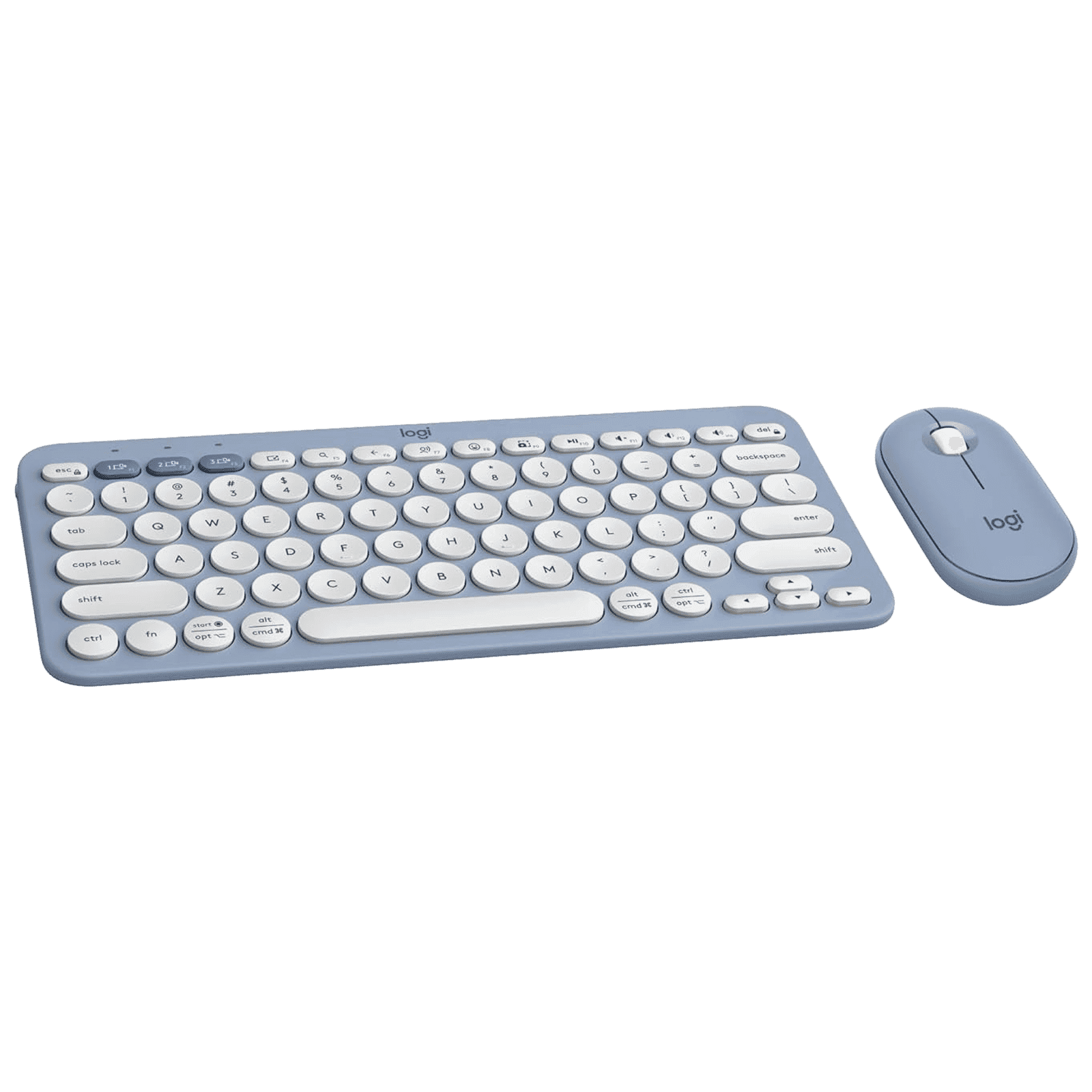 logitech Pebble 2 Wireless Keyboard and Mouse Combo (Quiet and Customizable, Tonal Blue)