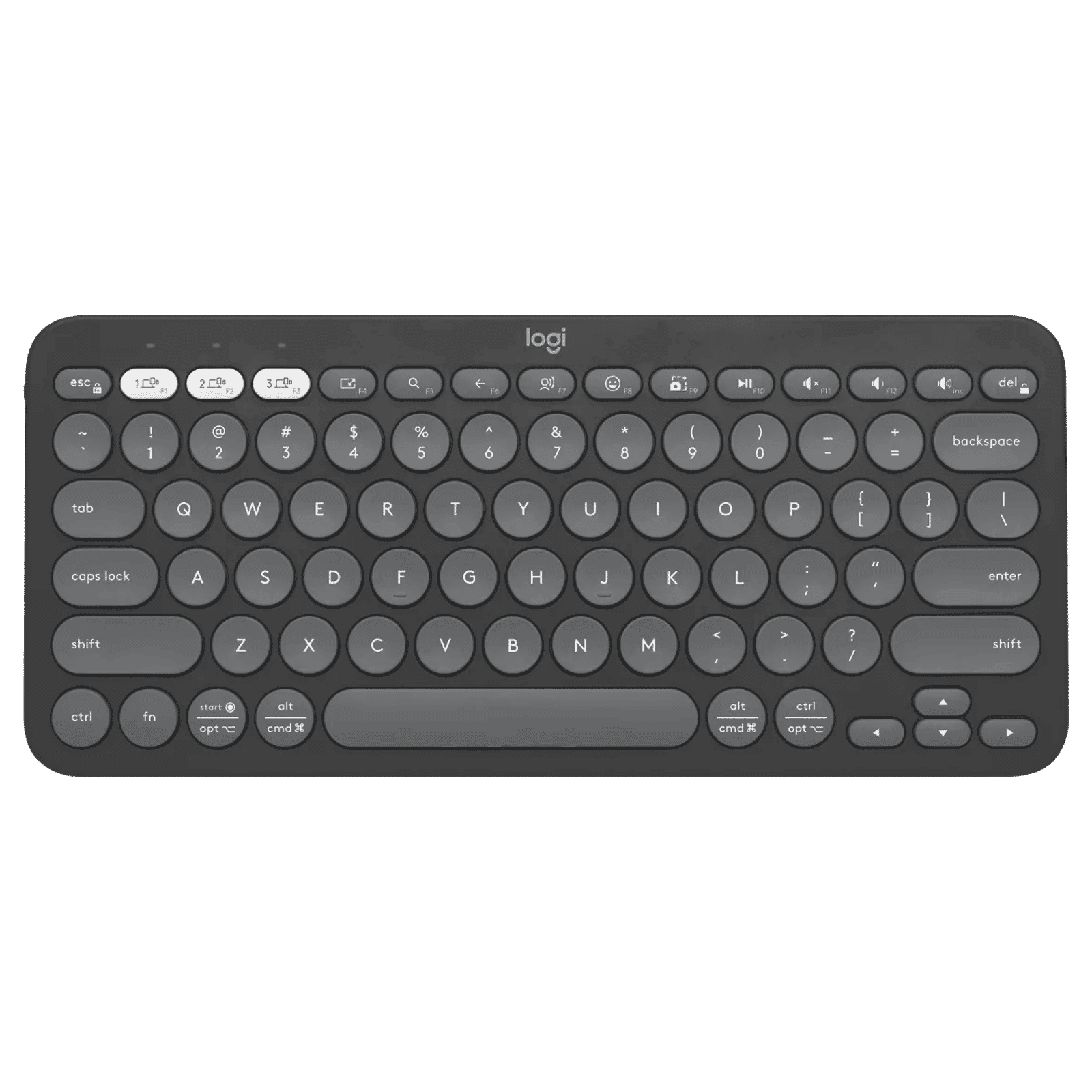 logitech Pebble Keys 2 Bluetooth Wireless Keyboard with Multi Device Pairing (10 Customizable Keys, Tonal Graphite)