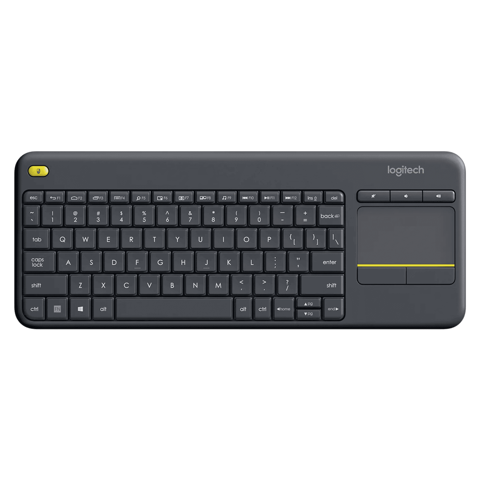 logitech K400 Plus 2.4GHz Wireless Keyboard with Built-in Touchpad (Upto 5 Million Keystrokes, Black)