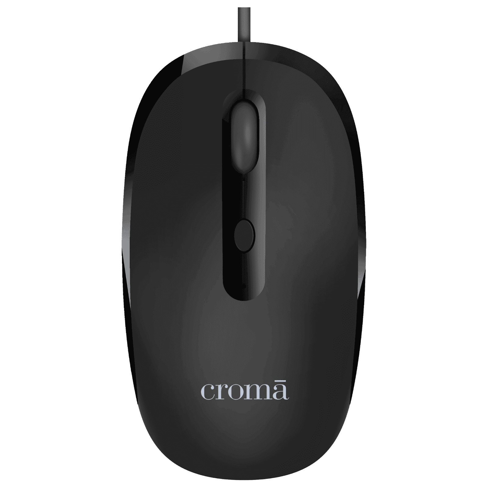 Croma Wired Optical Mouse with 4 Buttons (2400 DPI Adjustable, Ambidextrous Design, Black)
