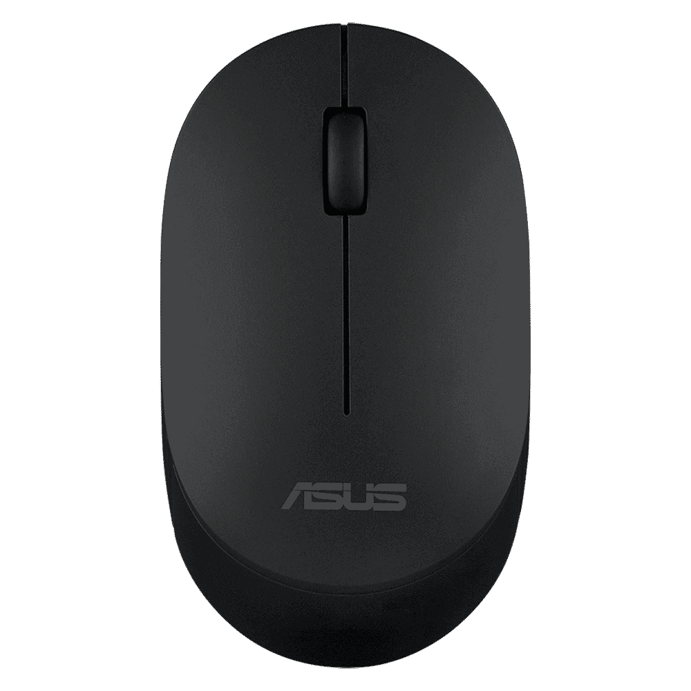 ASUS MW103-BLK Wireless Optical Mouse with Silent Click Buttons (1600 DPI, Ambidextrous Design, Black)