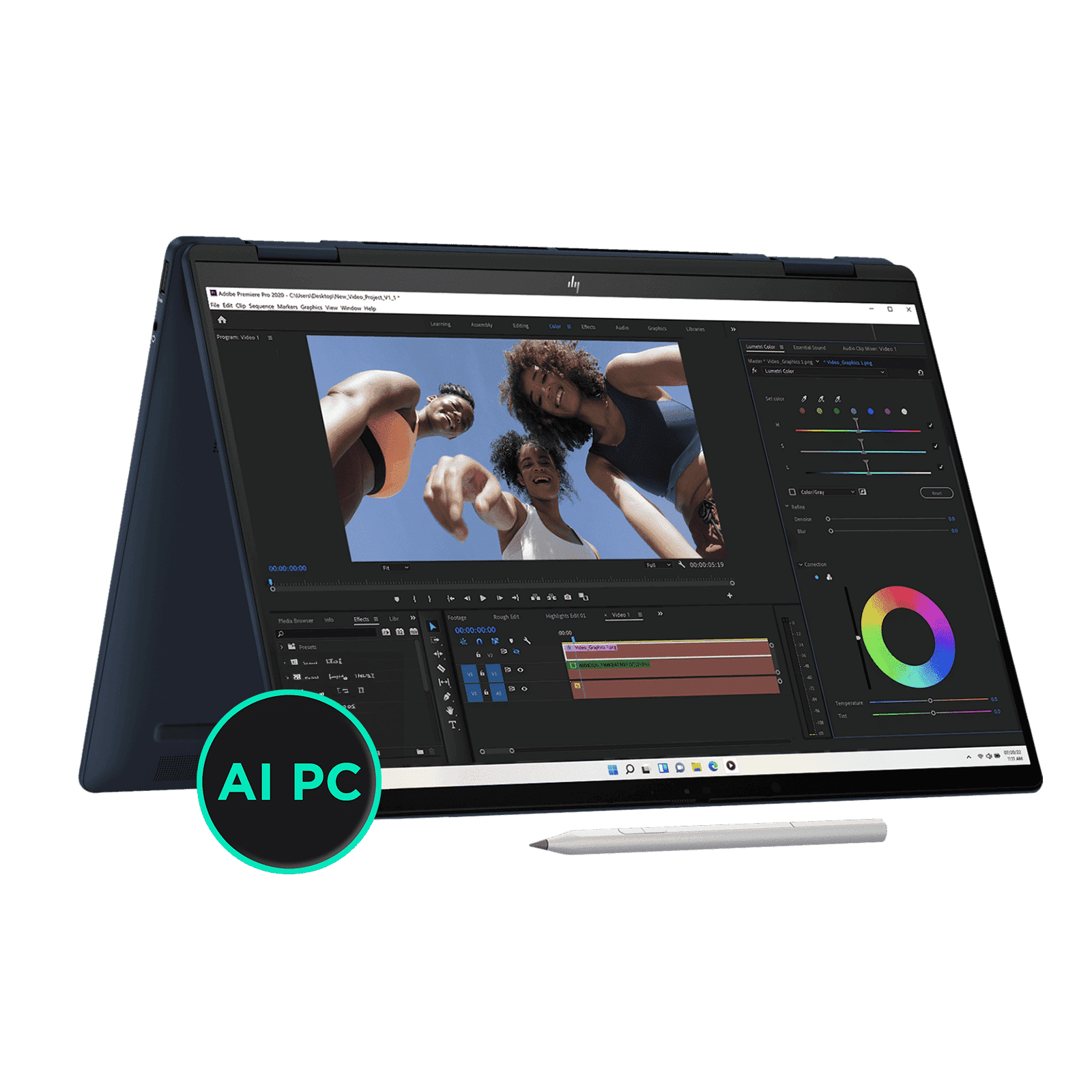 HP Envy x360 14 fc0078TU Intel Core Ultra 5 Touchscreen 2-in-1 Laptop (16GB, 512GB SSD, Windows 11 Home, 14 inch 2.8K OLED Display, MS Office 2021, Atmospheric Blue, 1.39 KG)