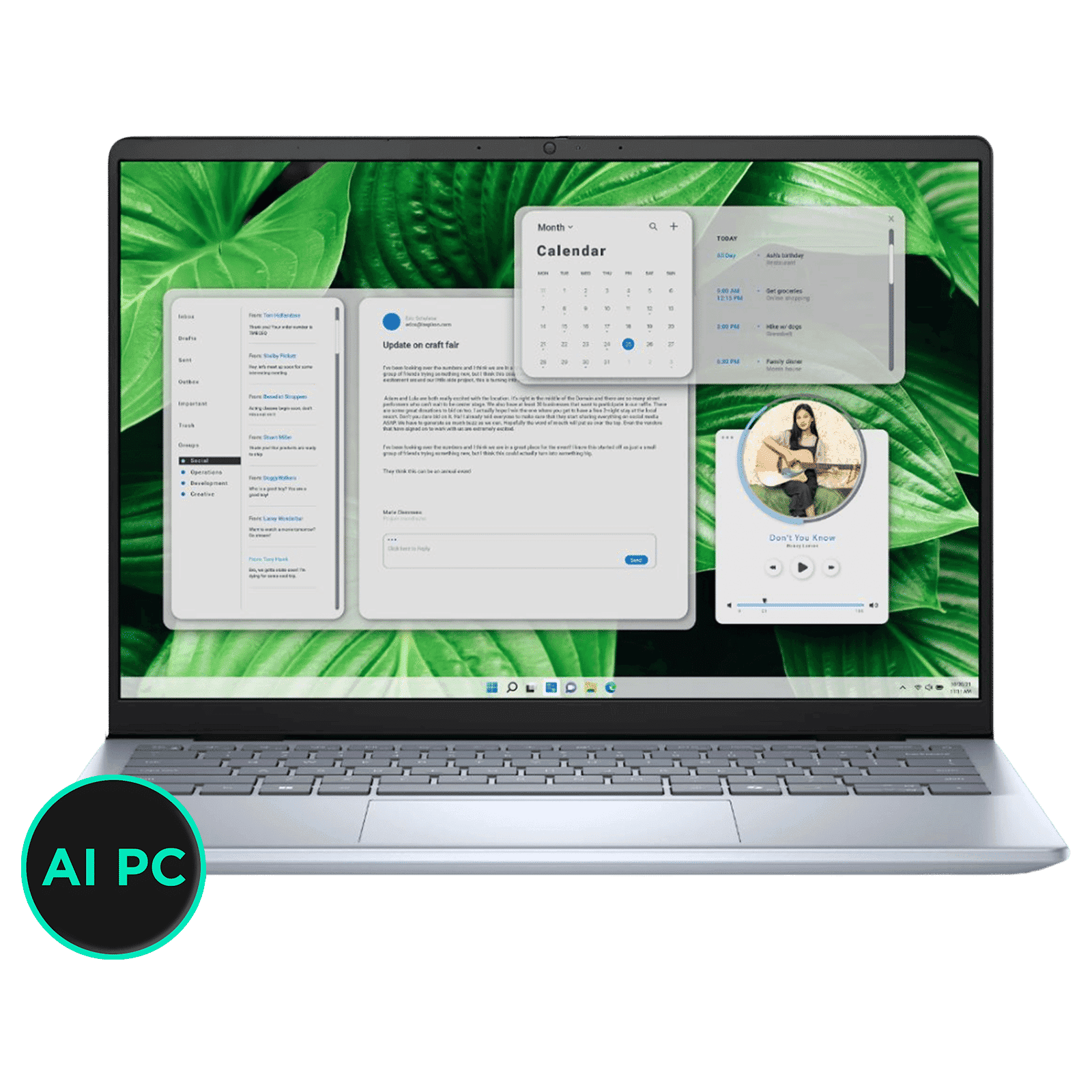 DELL Inspiron 5445 AMD Ryzen 7 8840U 8th Gen Thin & Light Laptop (16GB, 512GB SSD, Windows 11 Home, 14 inch FHD Plus Display, MS Office 2021, Ice Blue, 1.61 KG)