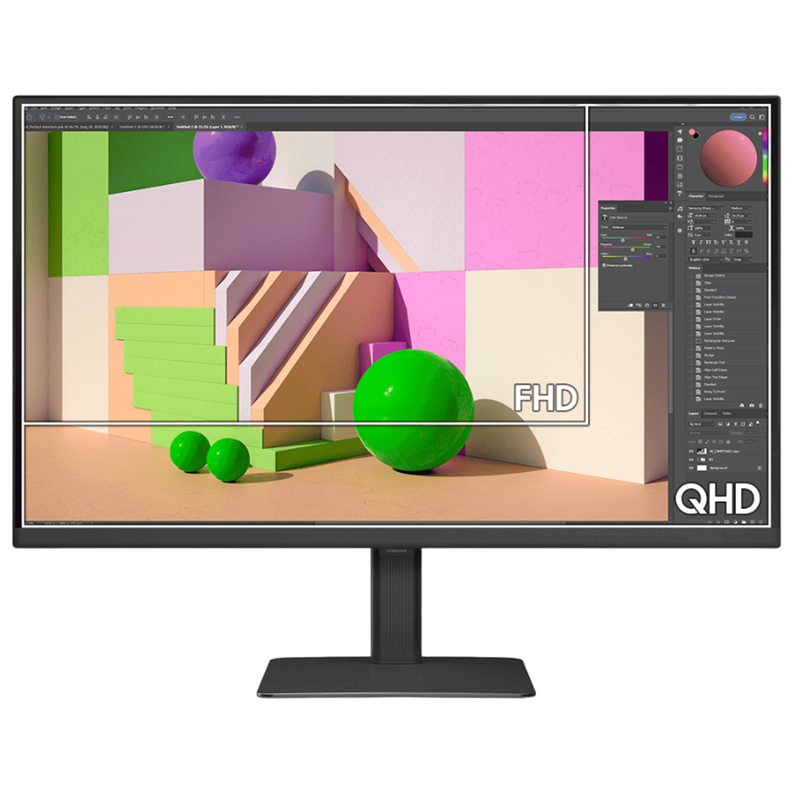 SAMSUNG Viewfinity S60UD 68.58 cm (27 inch) QHD Flat Panel IPS Monitor with HAS Pivot Stand & Daisy Chain