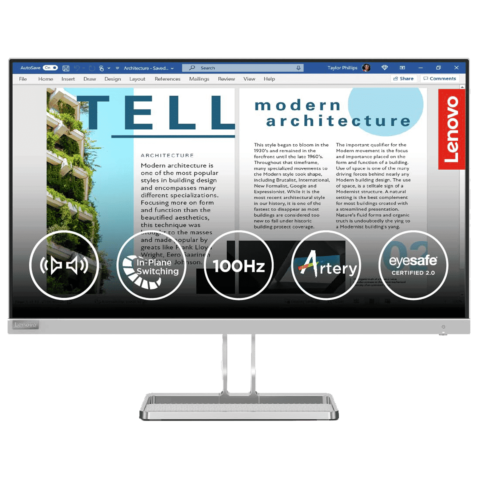 Lenovo L27i4A 68.58 cm (27 inch) Full HD IPS Panel Ultra Thin Monitor with WLED Backlight