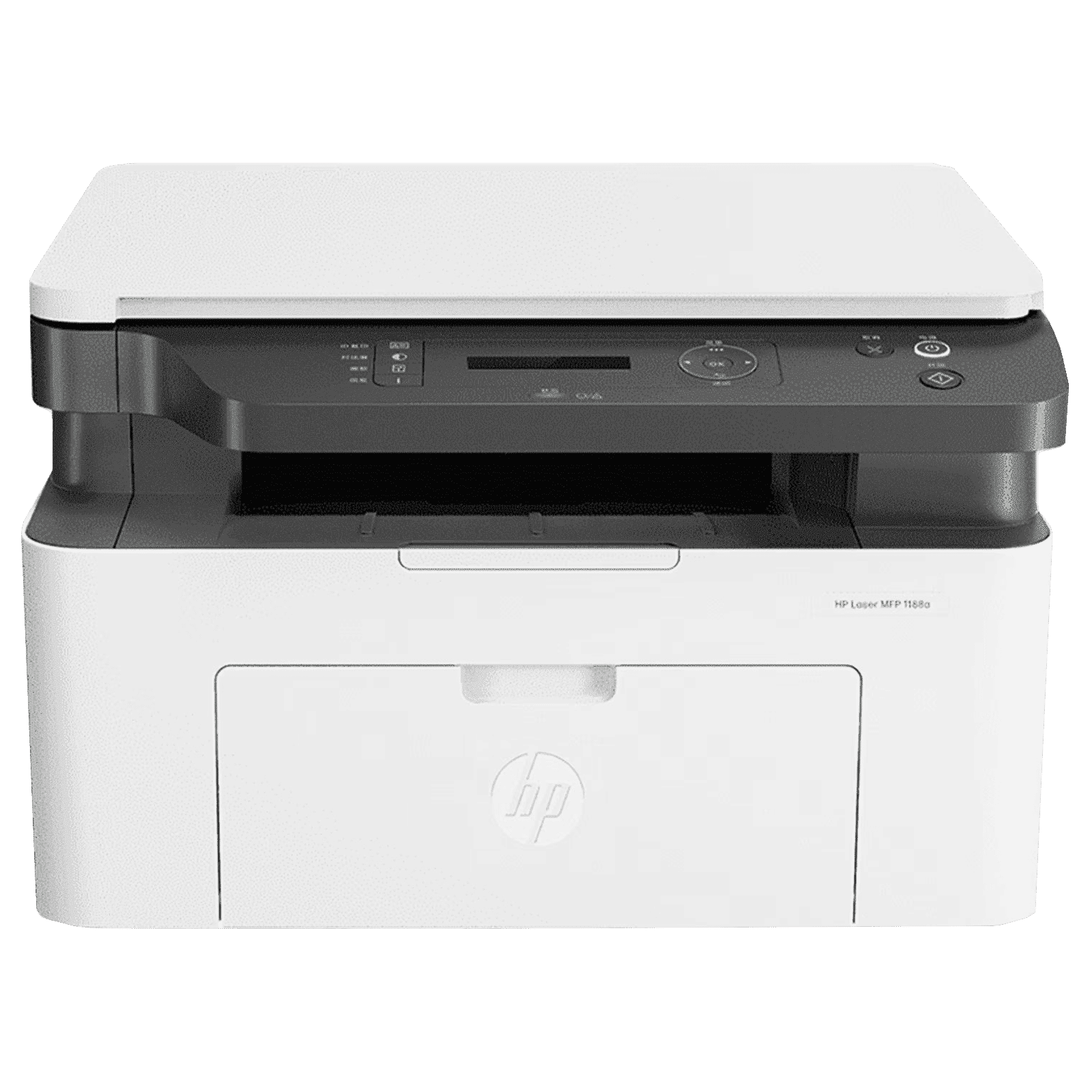 HP Laser MFP 1188A Multi Function Monochrome Laser Printer with 2-Line LCD Display (CIS Sensor, White)