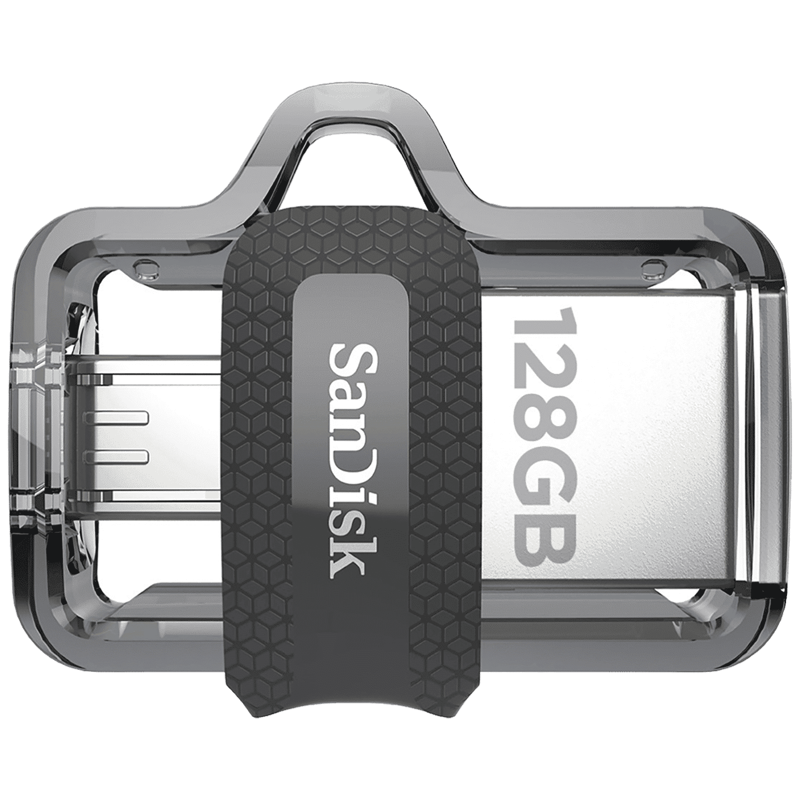 SanDisk Ultra Dual Drive m3.0 128GB Micro USB, USB (3.0) OTG Pen Drive (Retractable Design, Black & Gray)