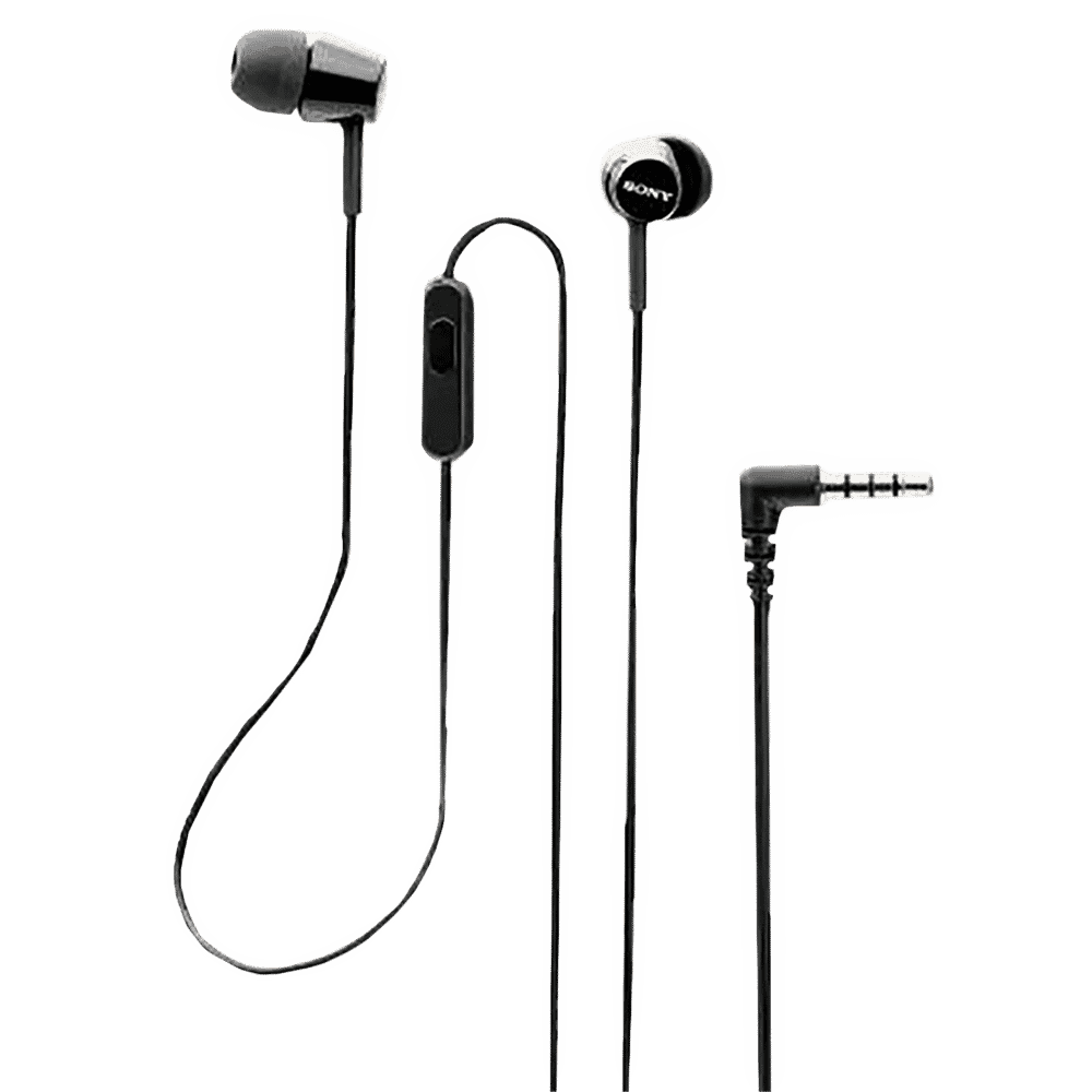 SONY MDR-EX155APBQIN Wired Earphone with Mic (In Ear, Black)