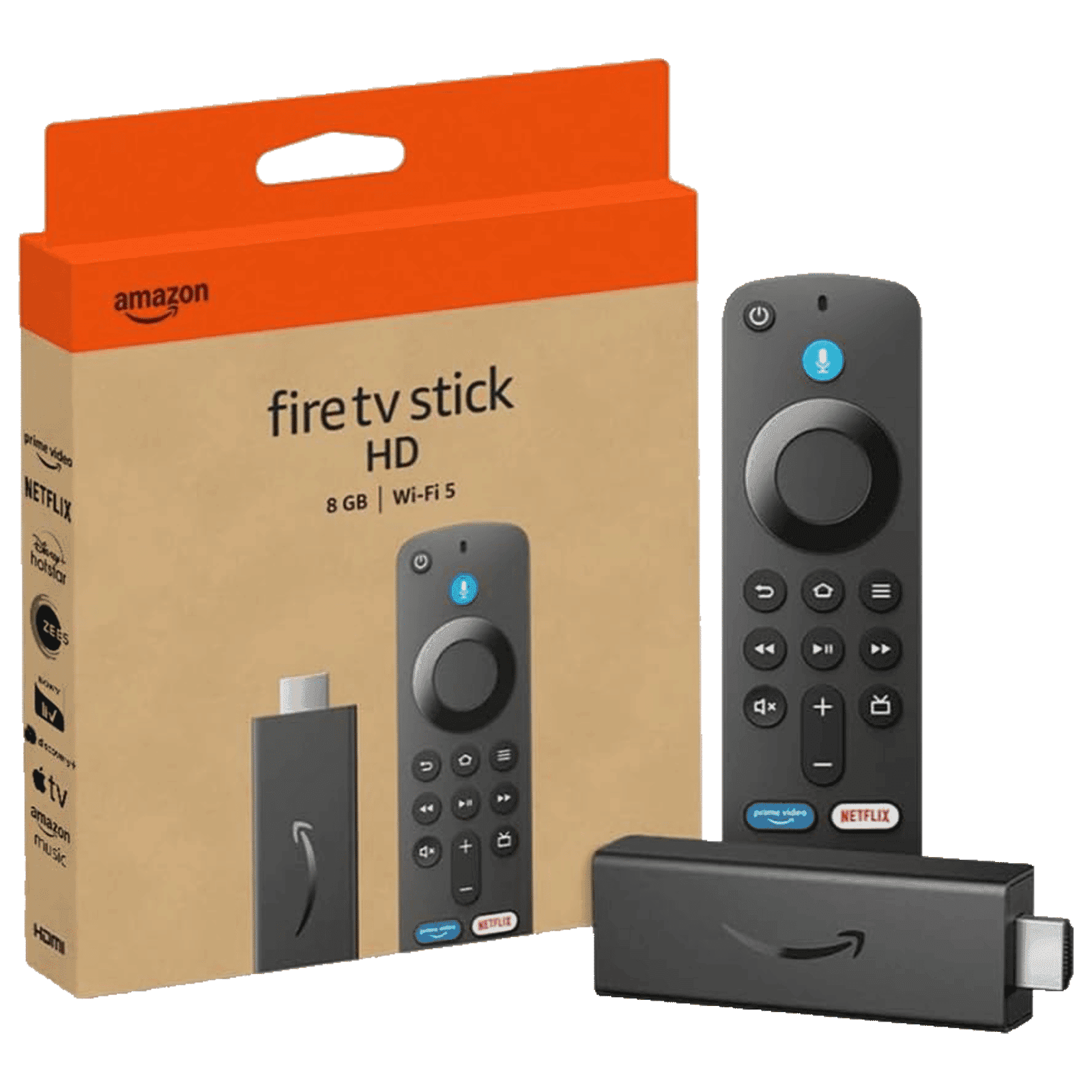 Amazon Fire TV Stick HD Streaming Device with Alexa Voice Search (Dolby Atmos, HDR10+, Dual-Antenna Wi-Fi, Black)