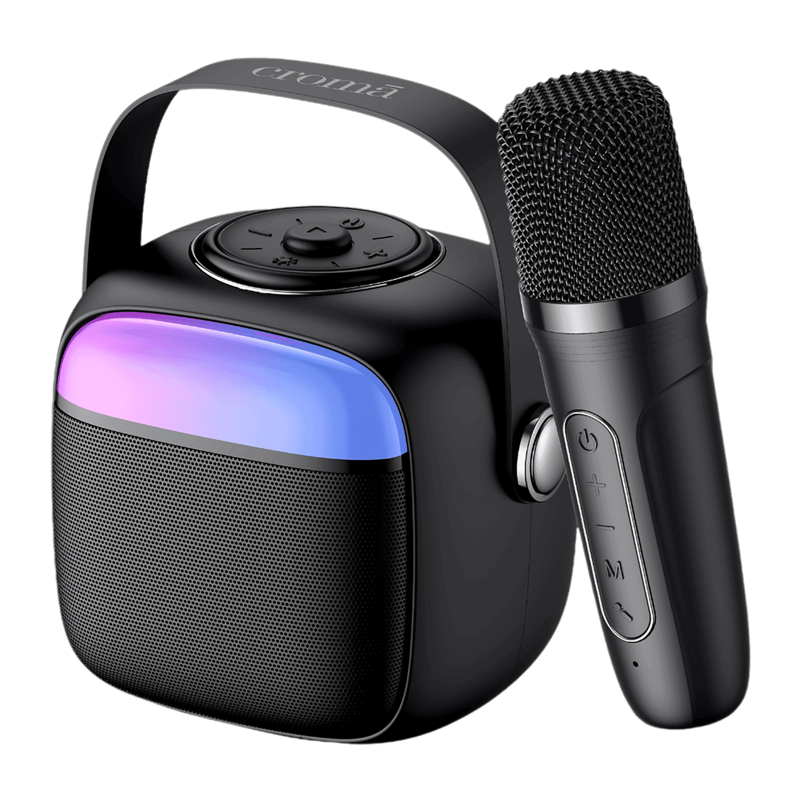 Croma 5W Portable Bluetooth Speaker (Ambient LED Light, Mono Channel, Black)