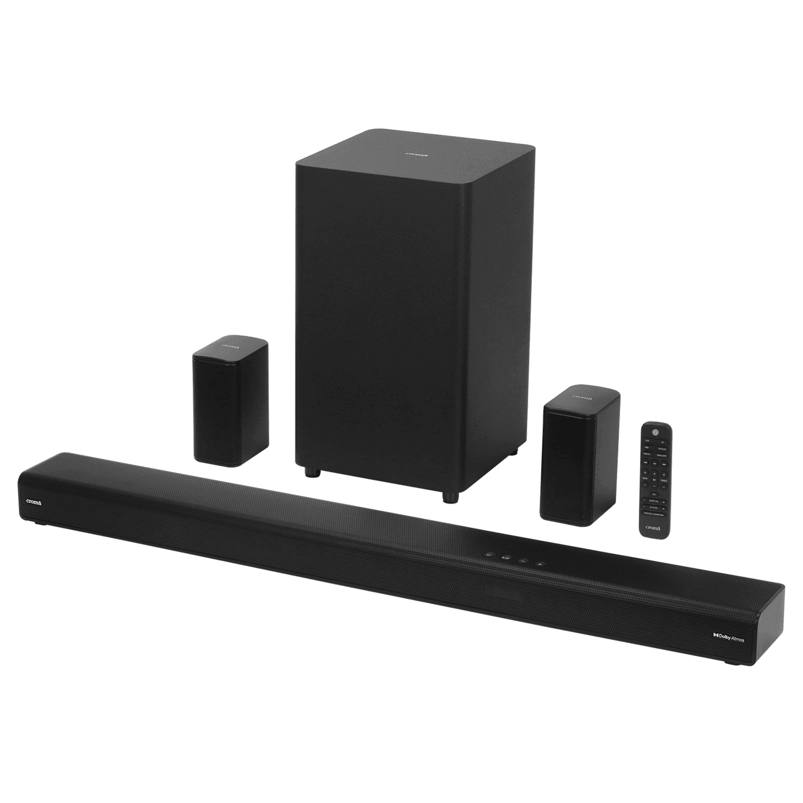 Croma 500W Bluetooth Home Theatre with Remote (Dolby Atmos, 5.1.2 Channel, Black)