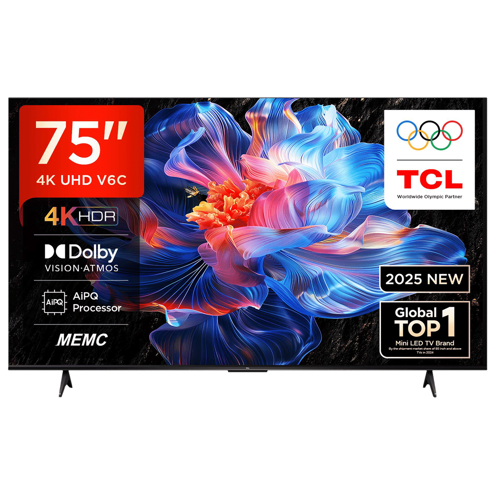 TCL V6C 190.5 cm (75 inch) 4K Ultra HD LED Smart Google TV with Google Voice Assistant (2025 model)