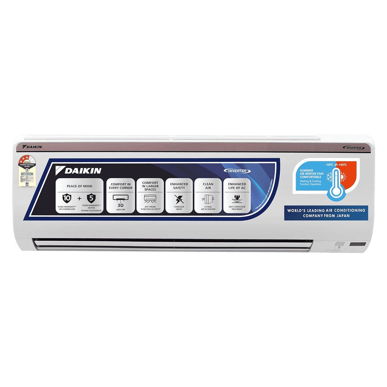 DAIKIN 1.8 Ton 3 Star Hot & Cold Inverter Split AC ( Copper Condenser, PM 2.5 Filter, FTHT60UV)