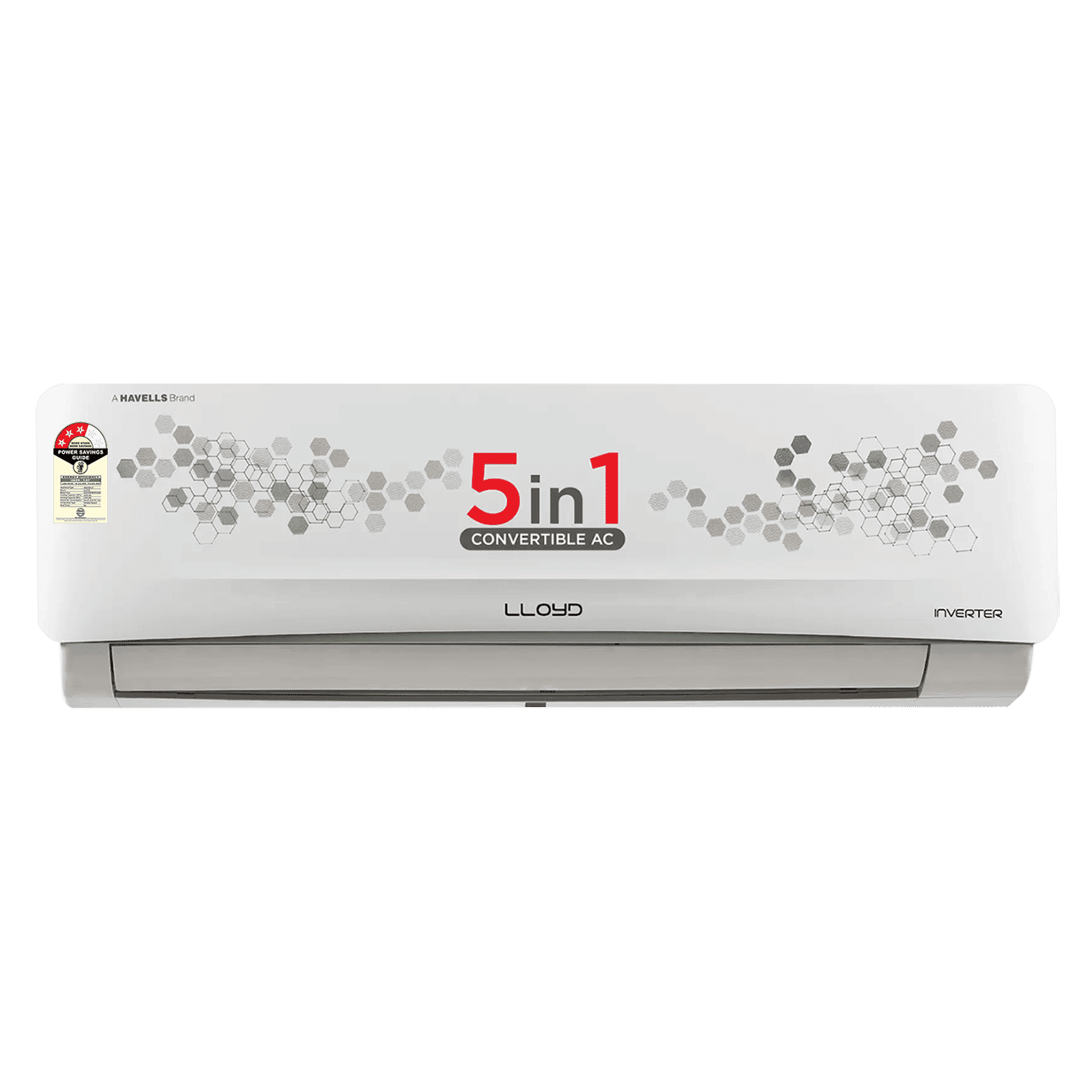 LLOYD 5 in 1 Convertible 1.2 Ton 3 Star Inverter Split AC with Anti-bacteria Filter (Copper Condenser, GLS15I3FWSEV)