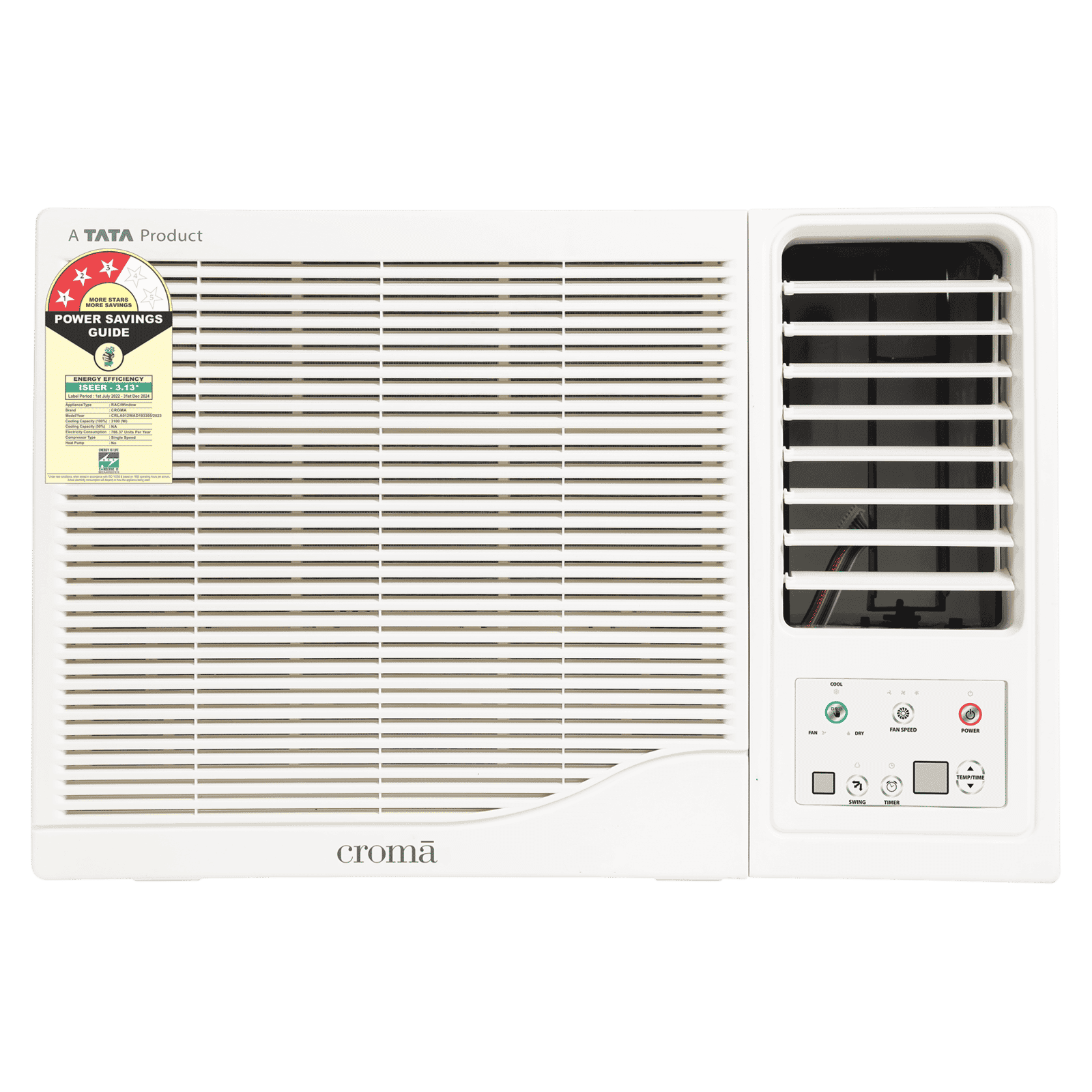 Croma 1 Ton 3 Star Fixed Speed Window AC (Copper Condenser, Dust Filter, CRLA012WAD193305)
