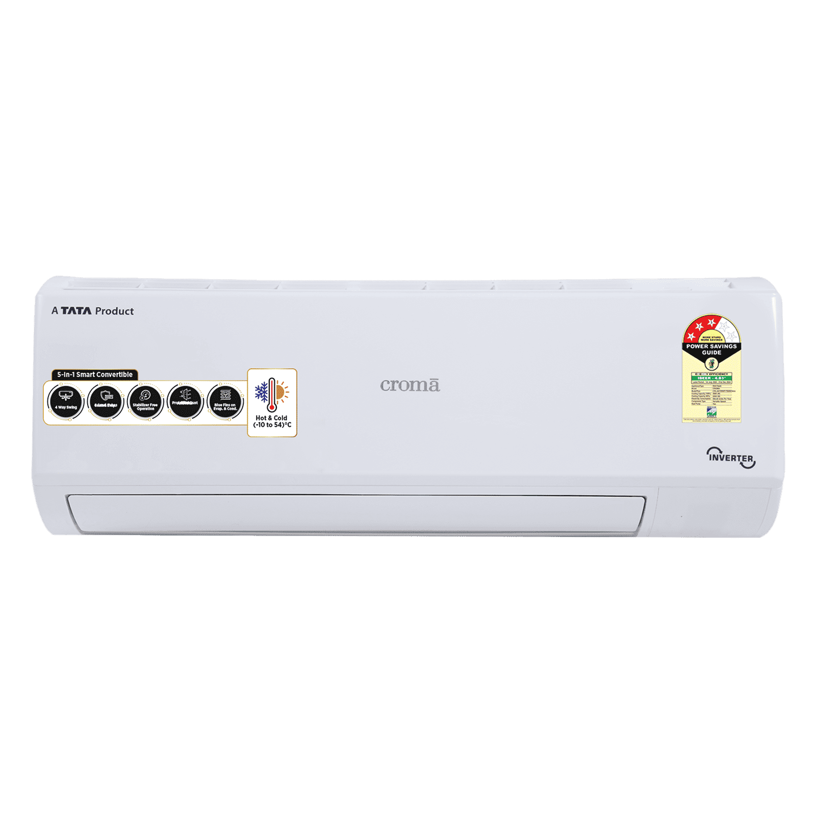 Croma 5 in 1 Convertible 1.5 Ton 3 Star Hot & Cold Split AC with PM 2.5 Filter (Copper Condenser, CRLAH18IND170266)