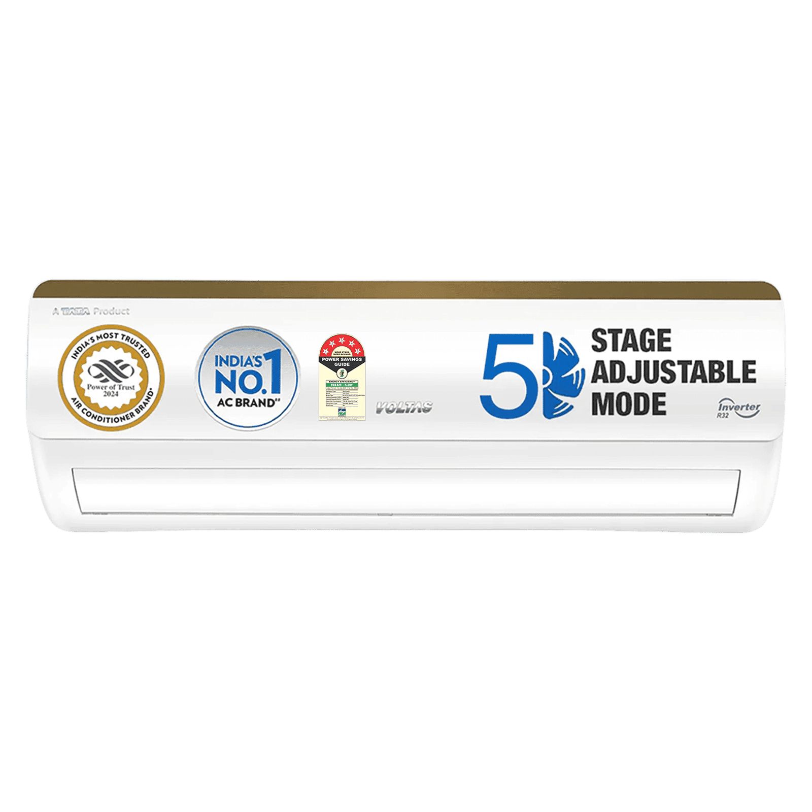 VOLTAS 185V Vertis Smart Elite Gold 1.5 Ton 5 Star Inverter Split Smart AC with IoT Enabled (Copper Condenser, 4503702)