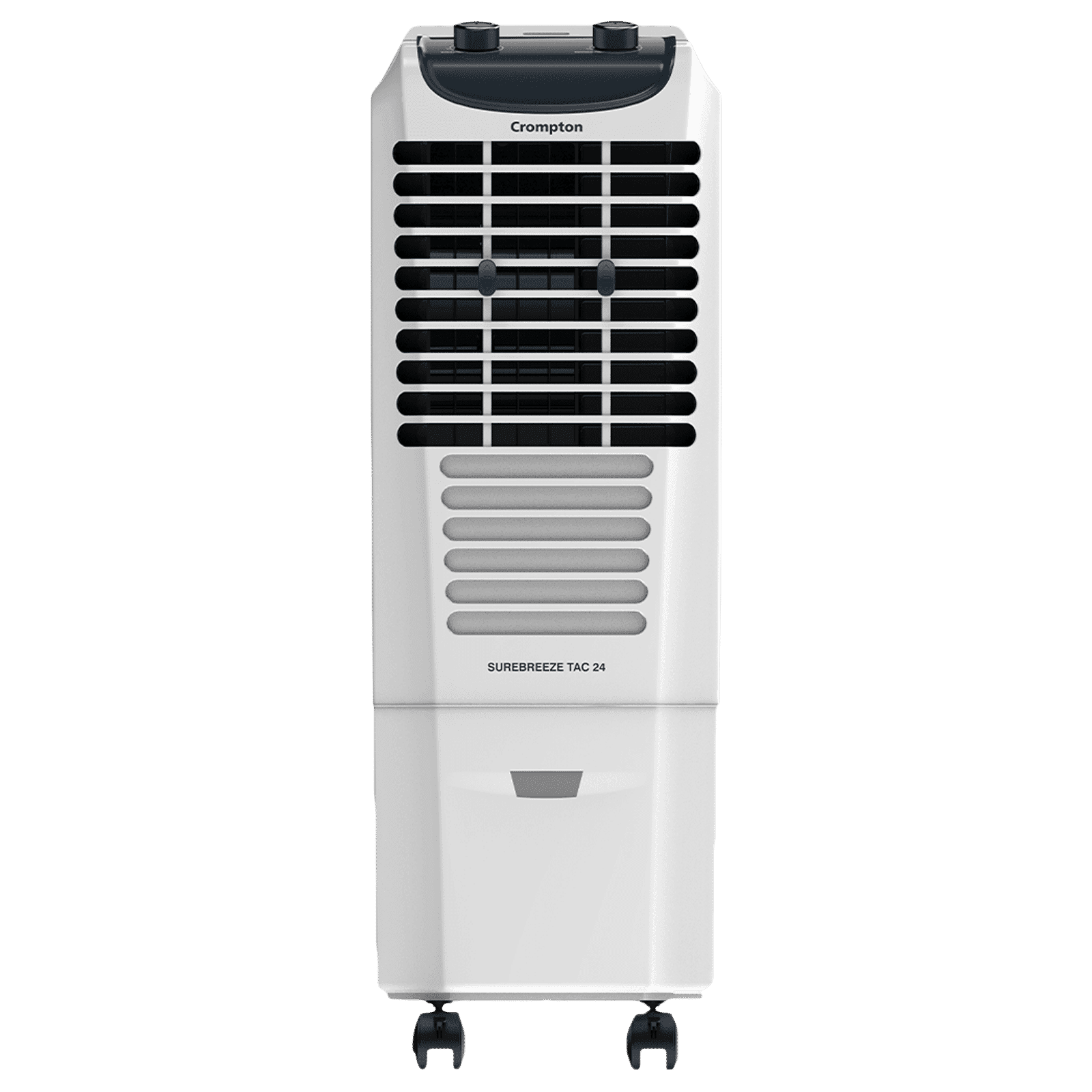 Crompton Surebreeze 24 Litres Tower Air Cooler with Overload Protection (4-Way Air Deflection, White & Black)