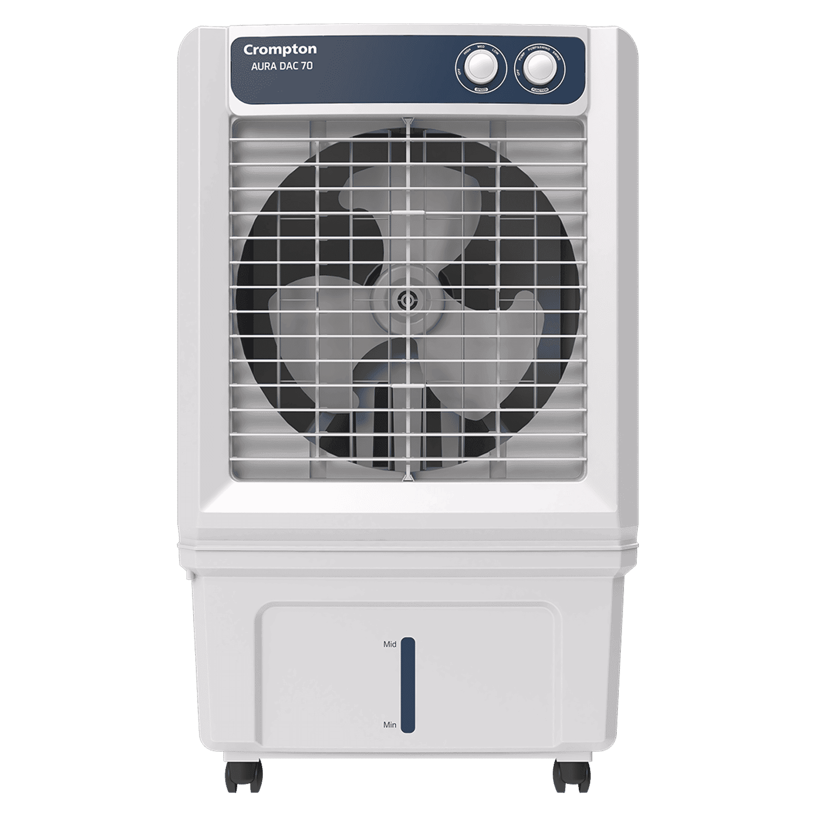 Crompton Aura 70 Litres Desert Air Cooler with Everlast Pump (Collasible Louvers, Indian Ink & While)