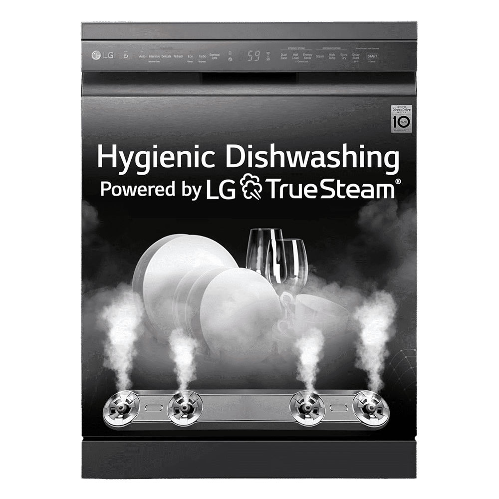 LG DFB424FM 14 Place Settings Free Standing Dishwasher with Inverter Direct Drive (Matt Black)