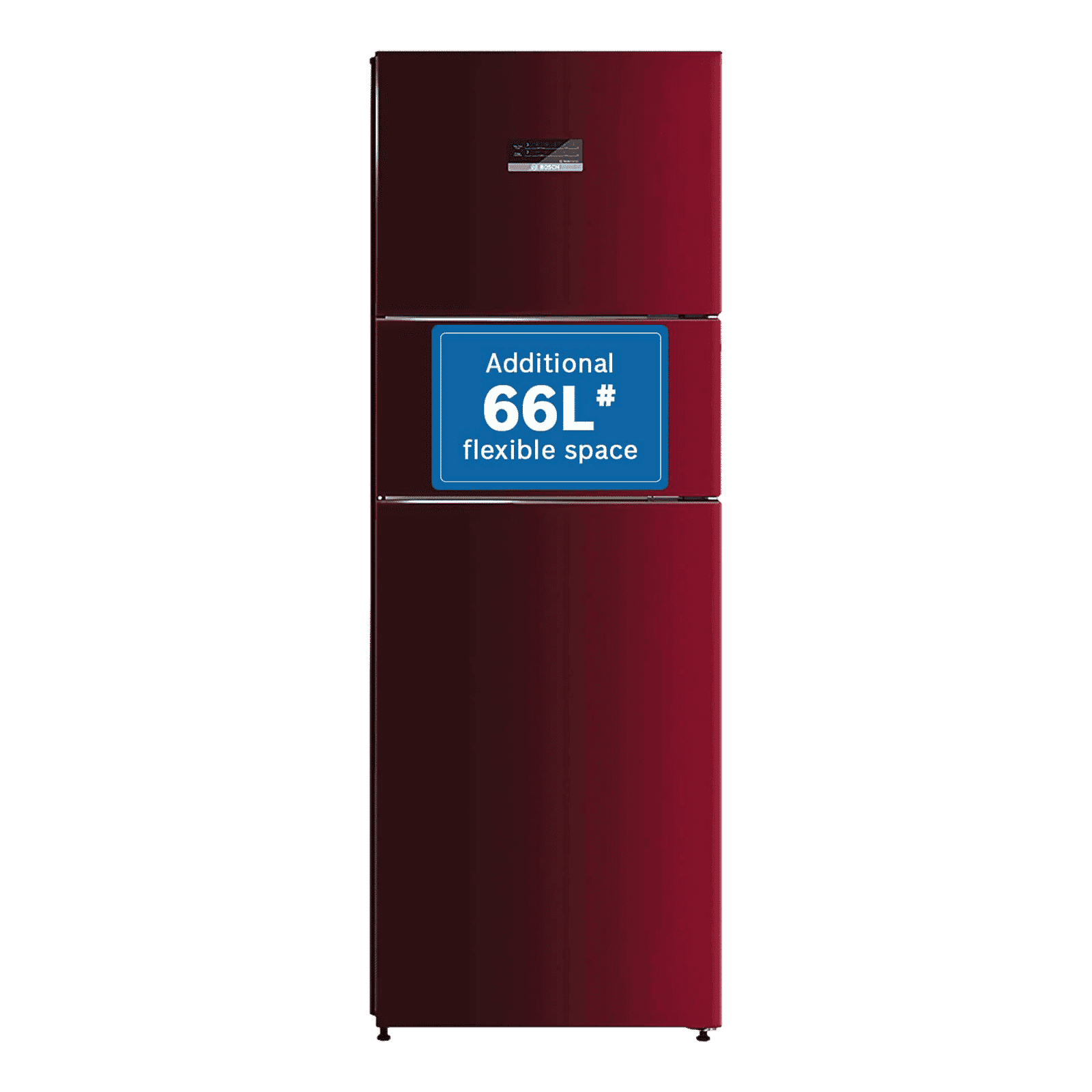 BOSCH Series 4 335 Litres Frost Free Triple Door Convertible Refrigerator with Temperature Display (CMC36WT5NI, Transition Wine)