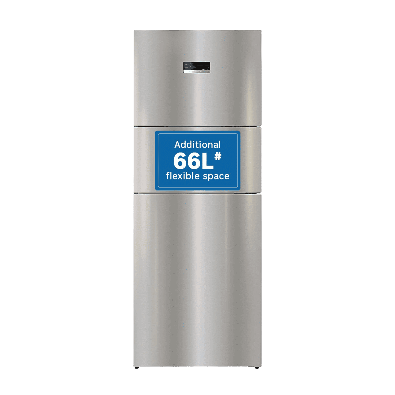 BOSCH Series 4 303 Litres Frost Free Triple Door Convertible Refrigerator with Temperature Display (CMC33S05NI, Shiney Silver)